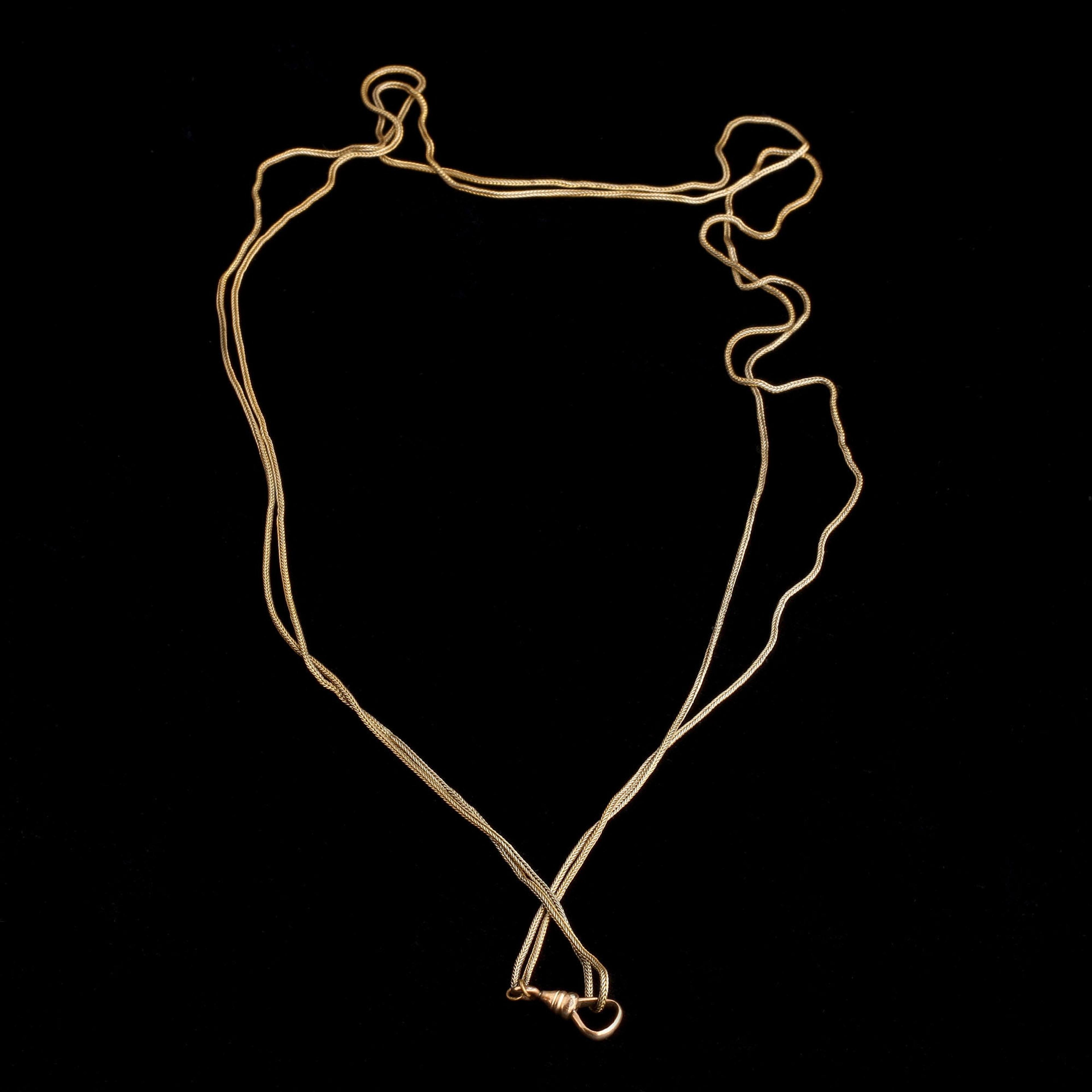 Doubled Foxtail Gold Fill Watch Chain with Dog Clip