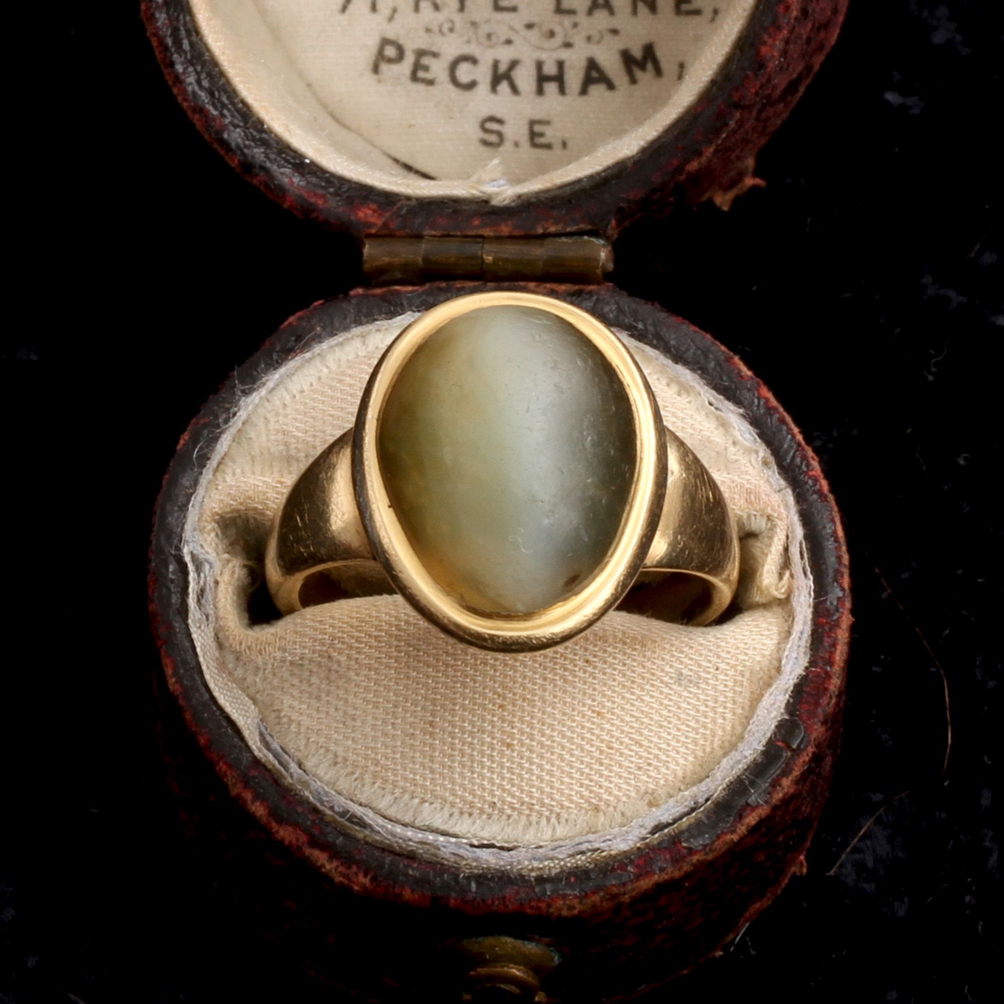 Georgian Egg-Shaped Cat's Eye Chrysoberyl Ring