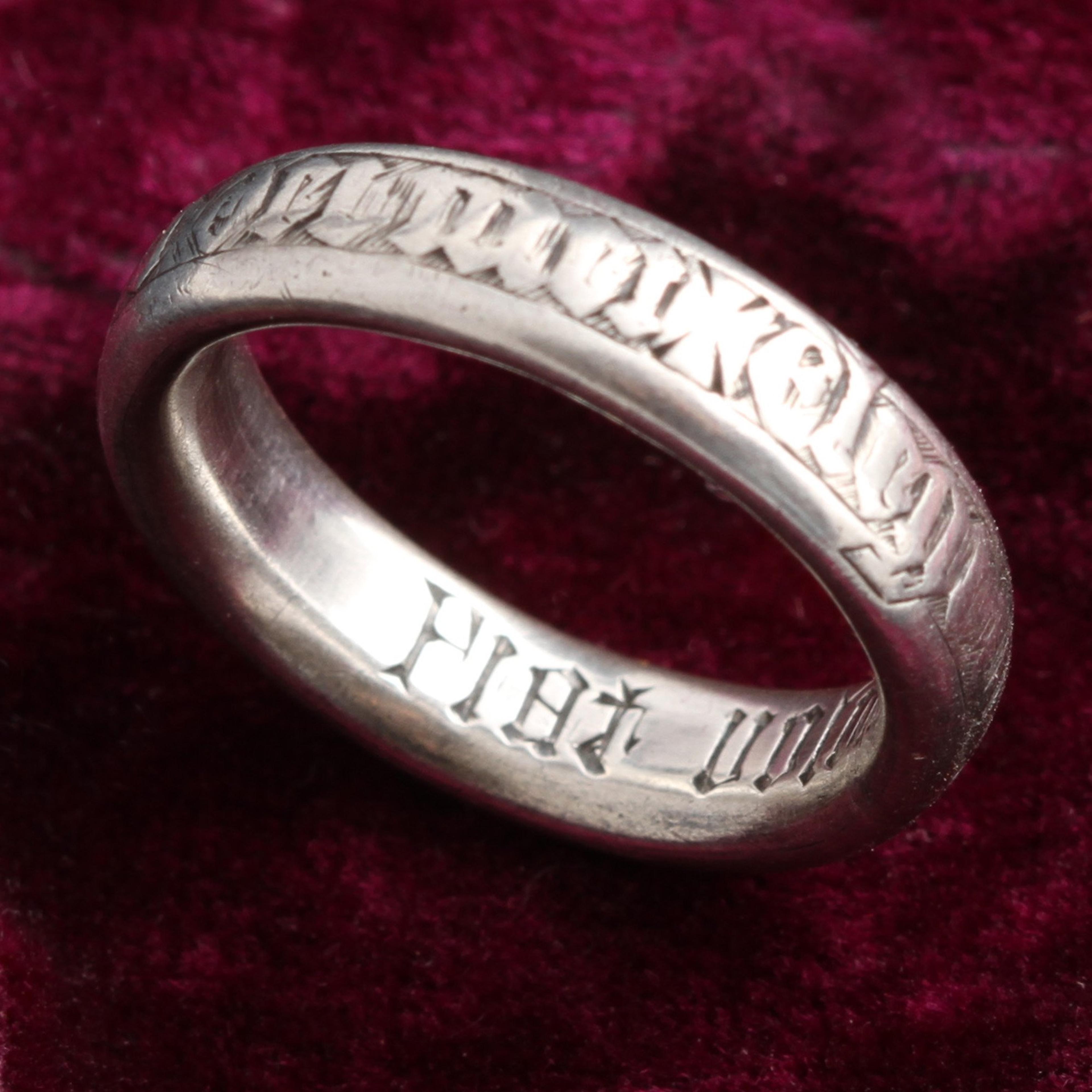 Detail of 18th Century Silver Nun's Ring