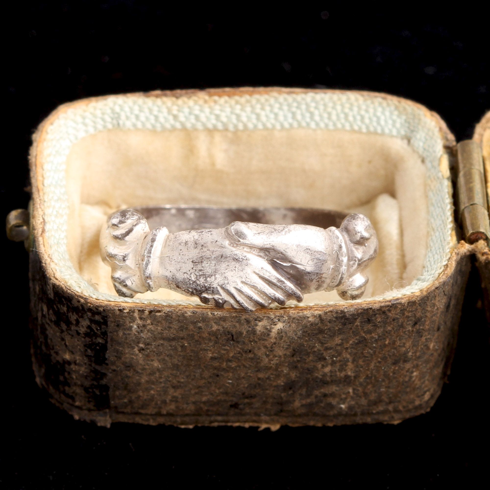 Early 18th Century Silver Fede Ring