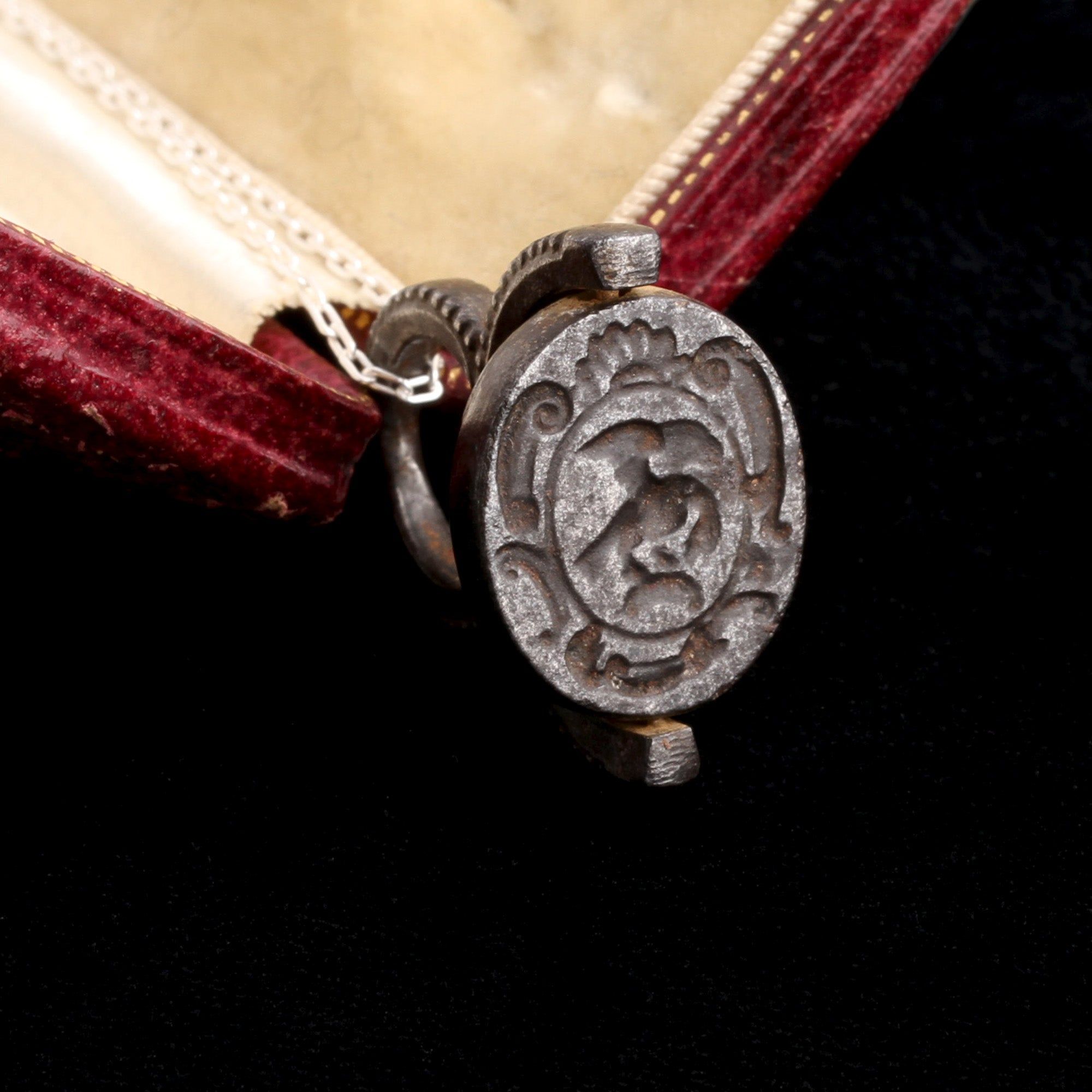 18th Century Iron Swivel Seal Necklace