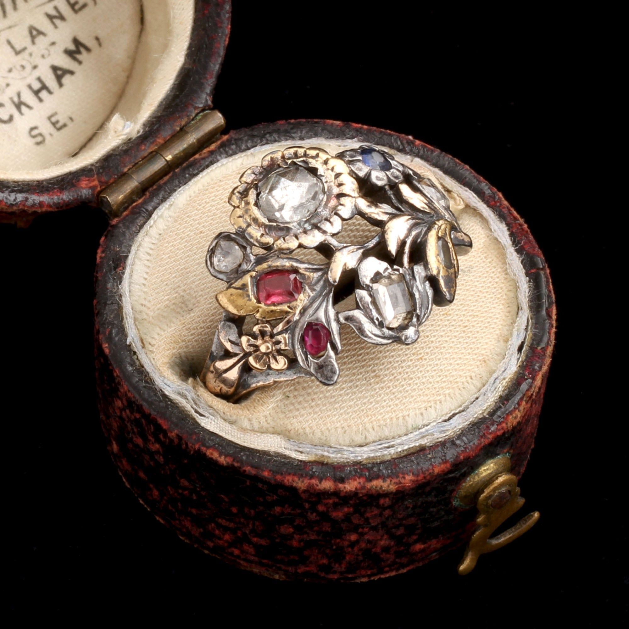 Late 18th Century Spinel & Diamond Giardinetti Ring