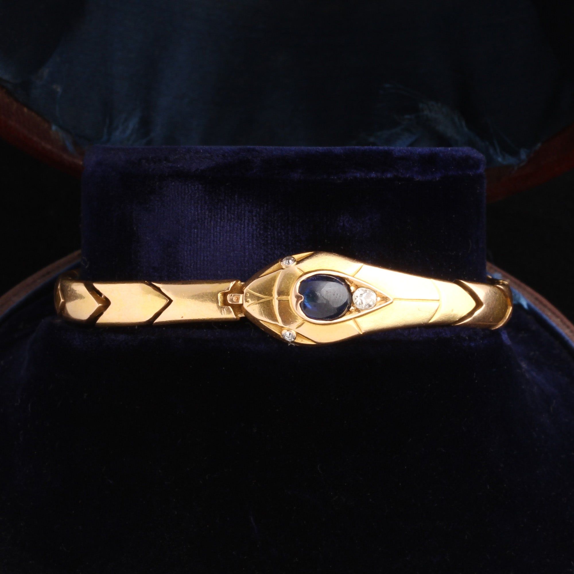 Belle Époque Sapphire & Diamond Snake Bracelet