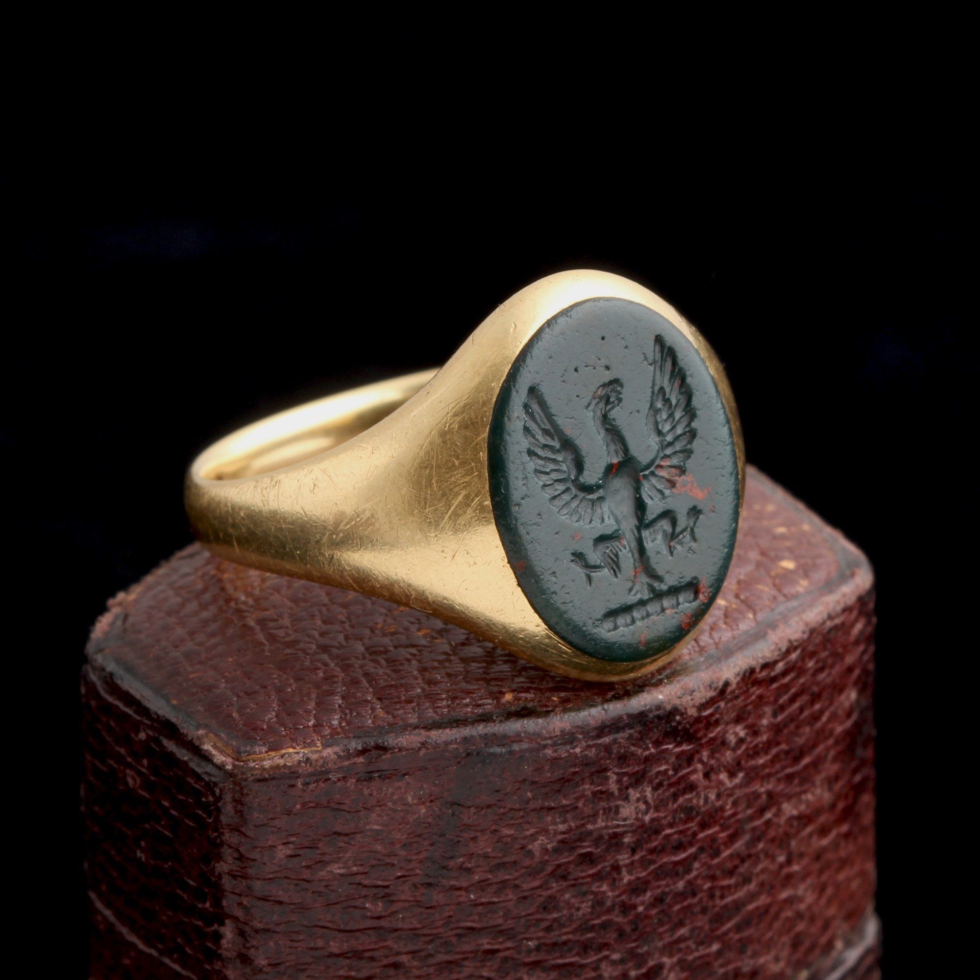 1930s Heraldic Phoenix Signet Ring