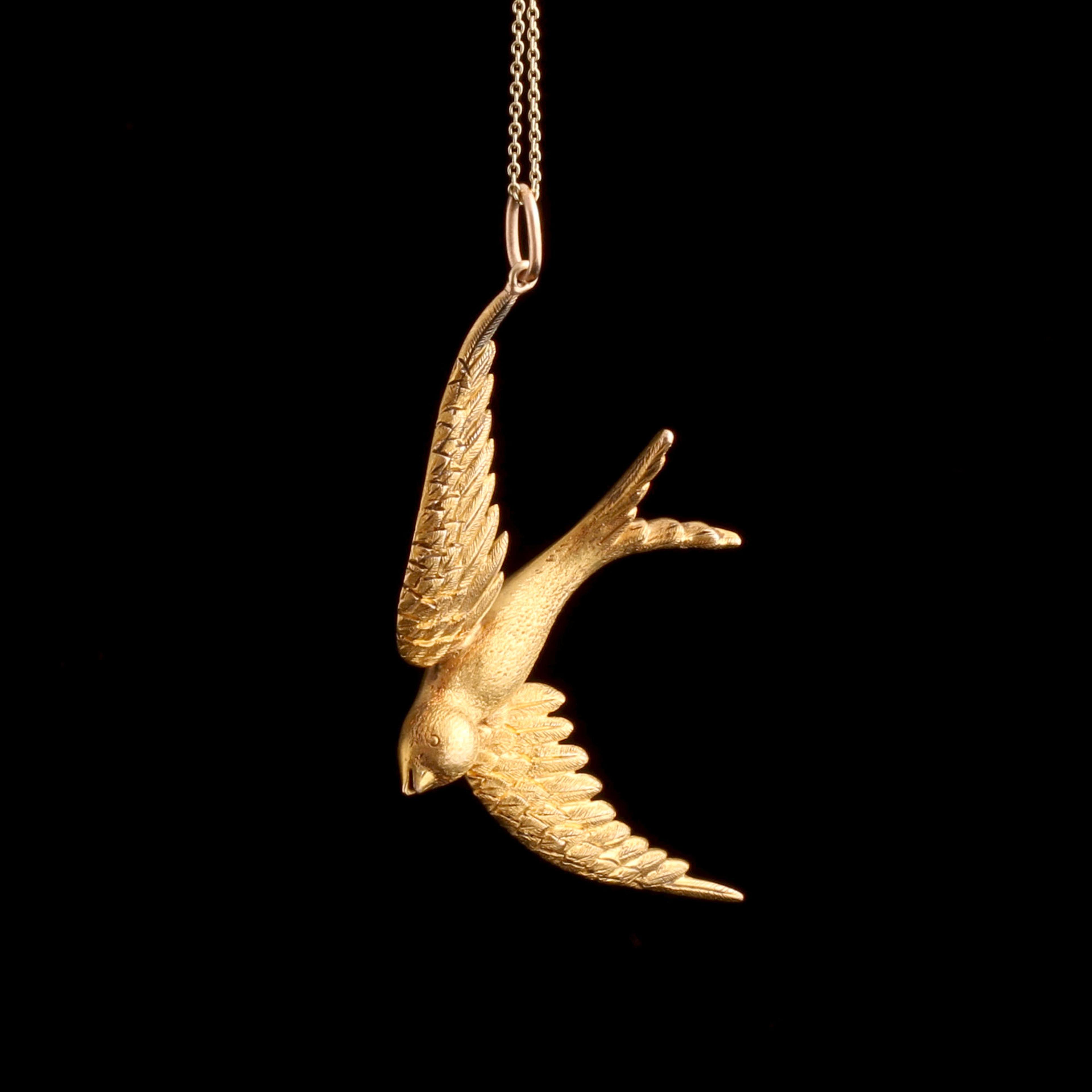 Late Victorian Gold Swallow Necklace