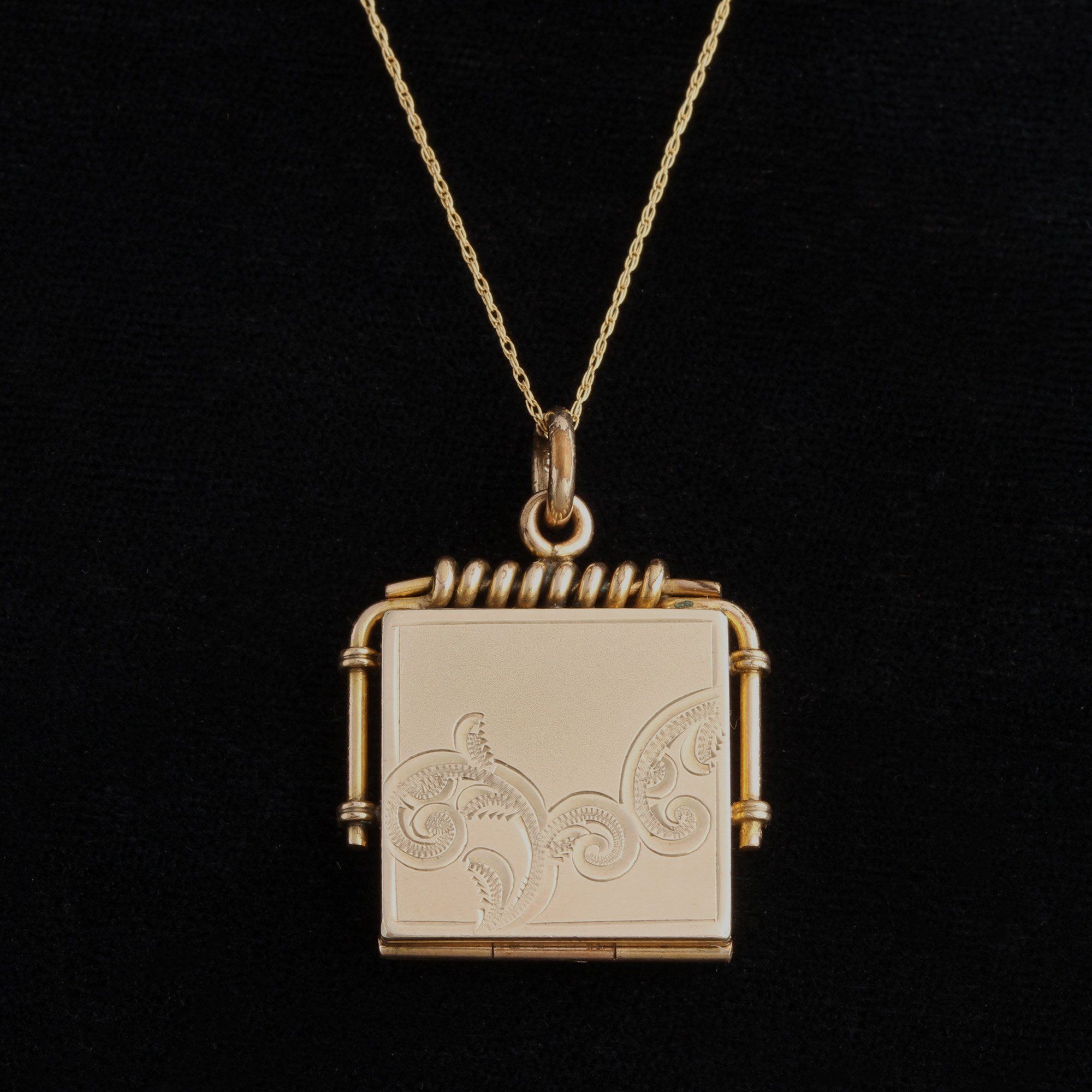 Victorian "JMH" Monogrammed Square Locket