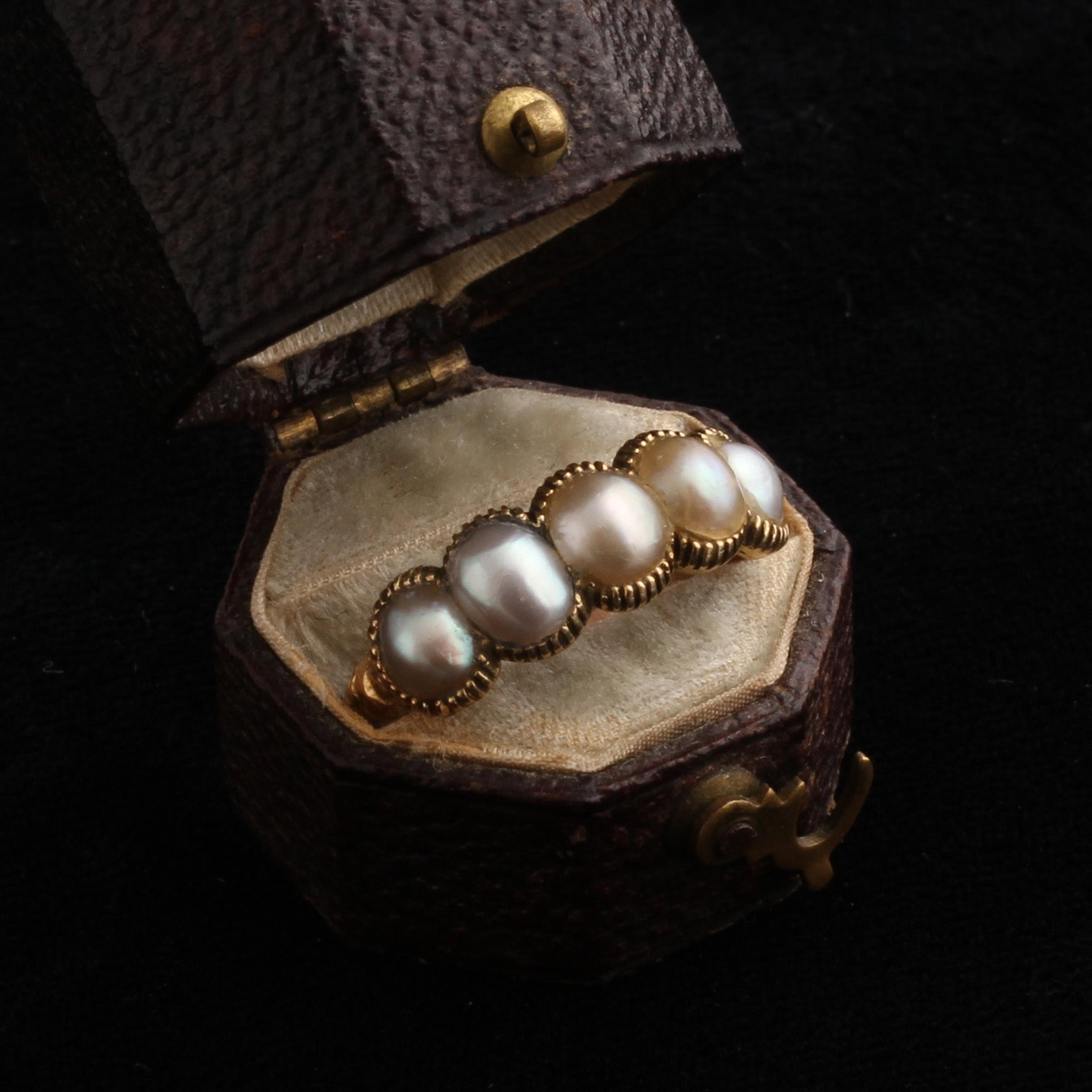 Georgian Pearl Quintet Ring