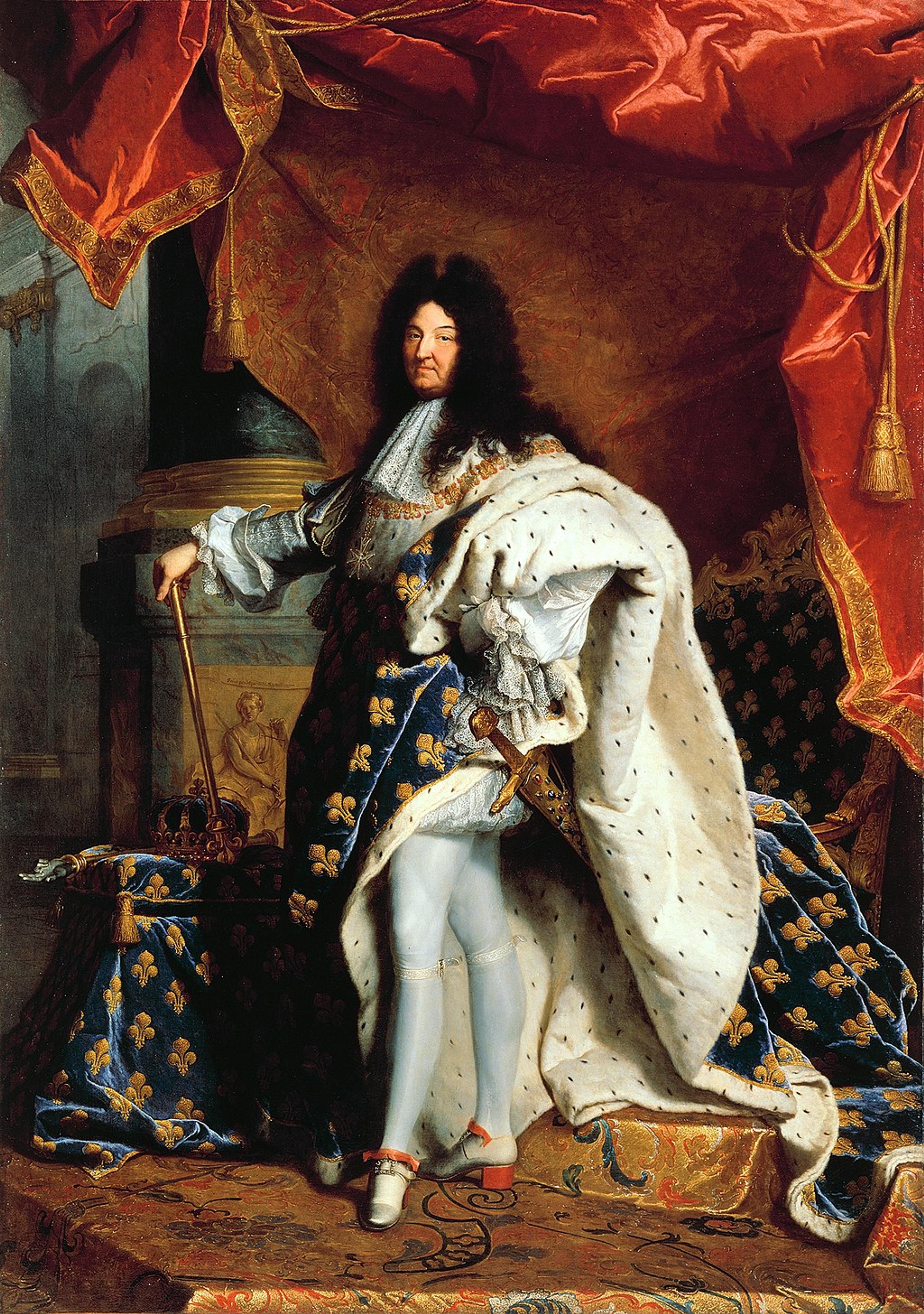 Louis XIV of France, 1701 by Hyacinthe Rigaud, Versailles.