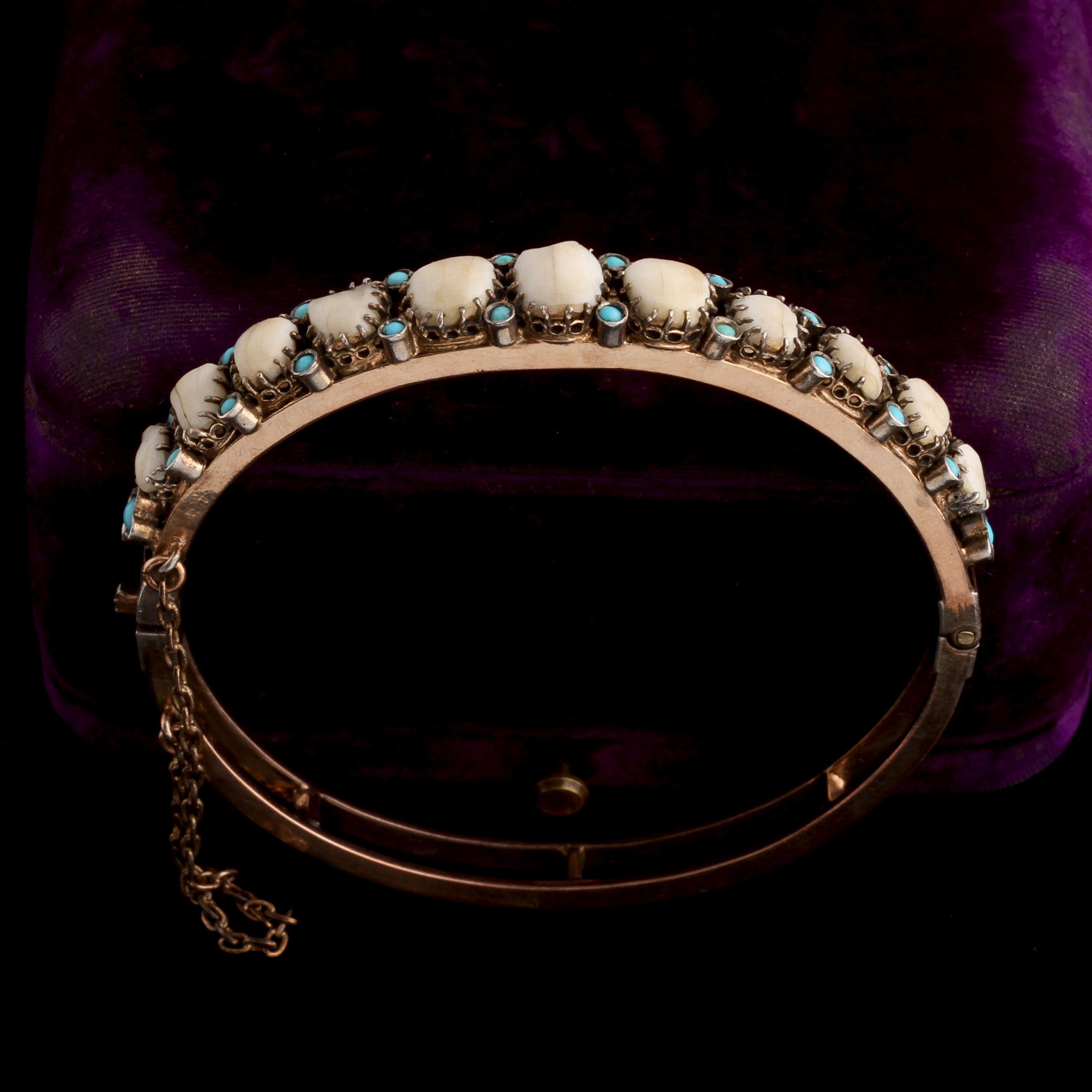 Edwardian Milk Teeth & Turquoise Bangle