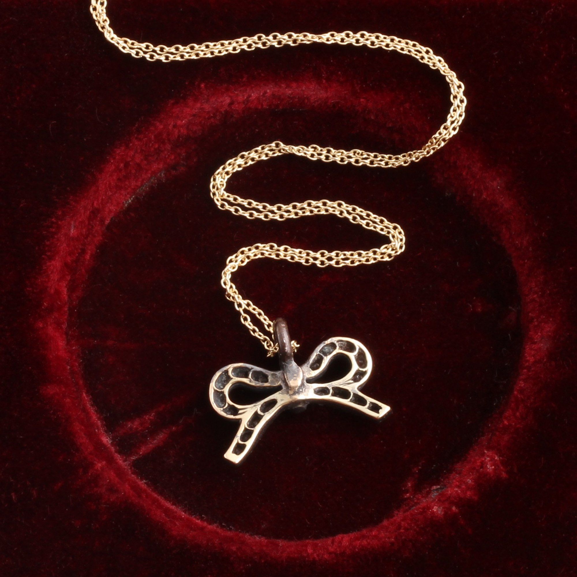 Victorian Diamond Bow Necklace