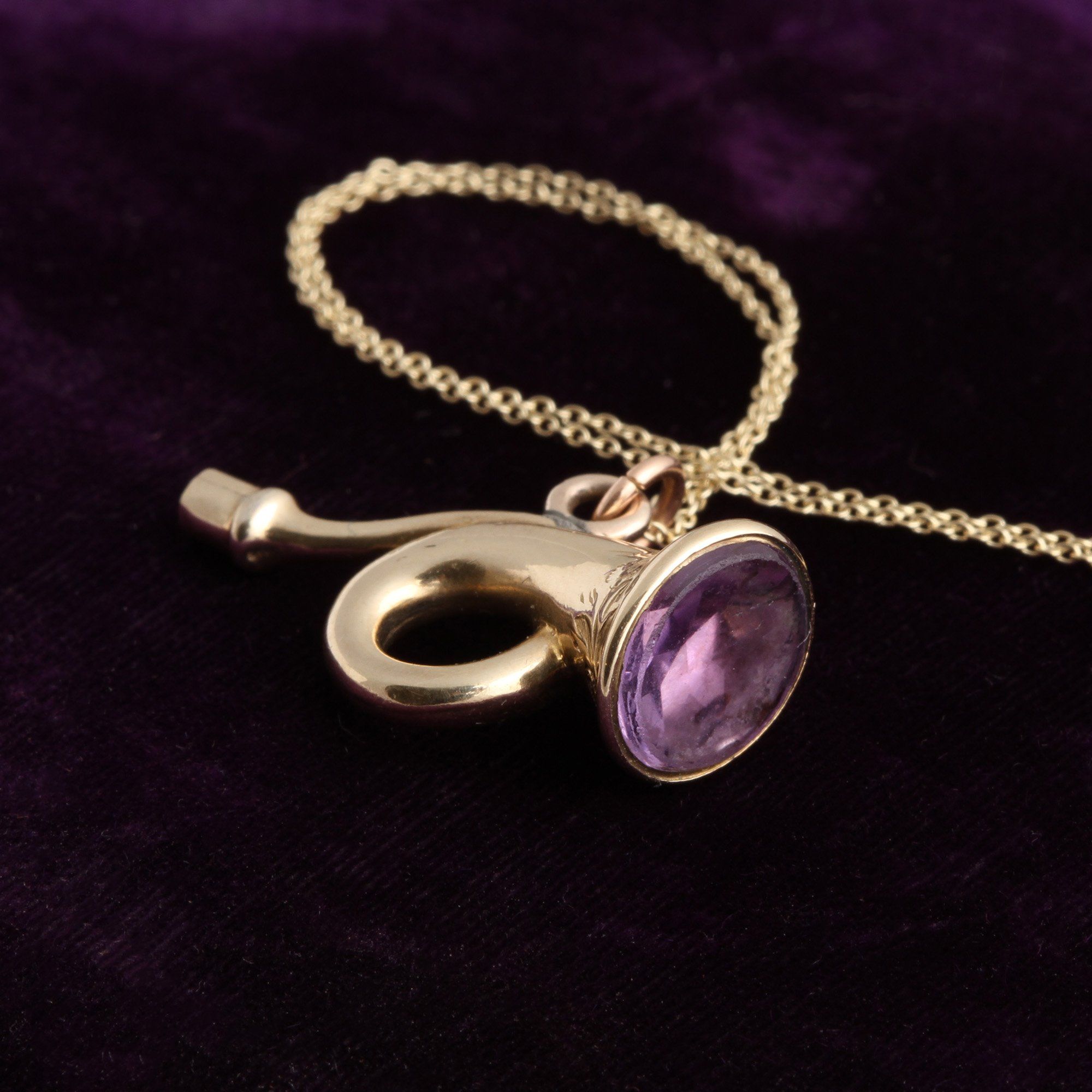 Georgian Amethyst Horn Fob