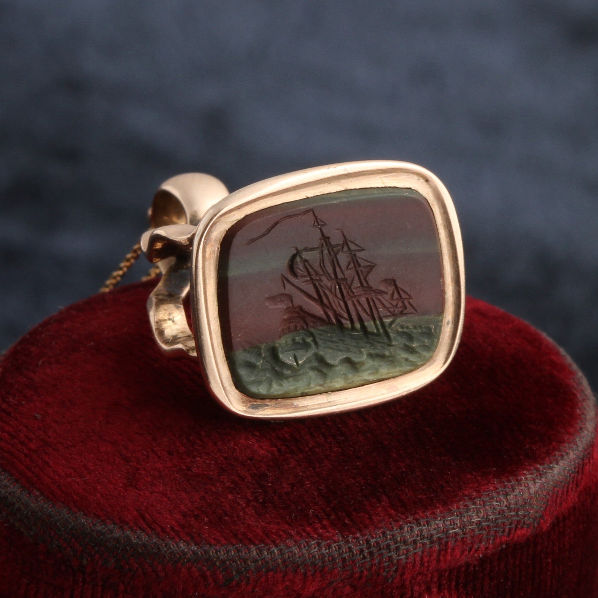 Victorian Galleon at Sea Wax Seal Fob