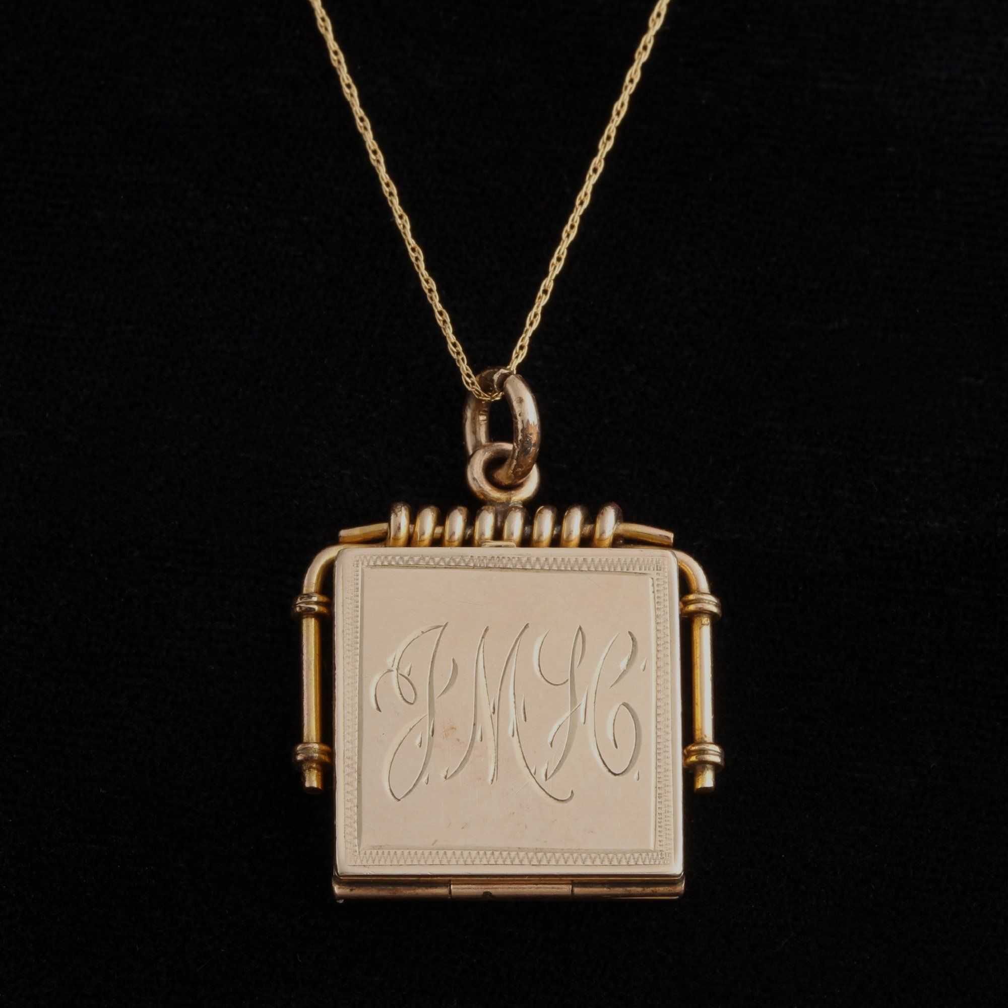 Victorian "JMH" Monogrammed Square Locket