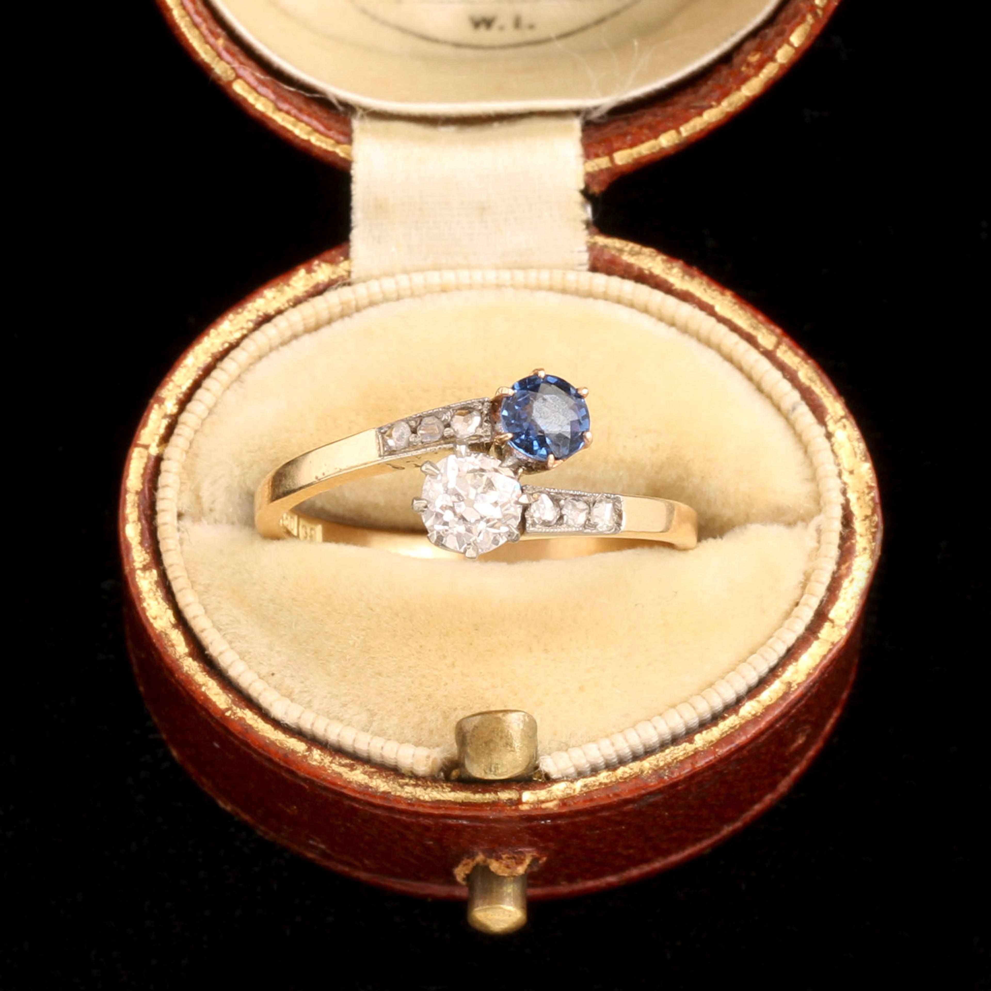 Edwardian Sapphire & Diamond Toi et Moi Ring
