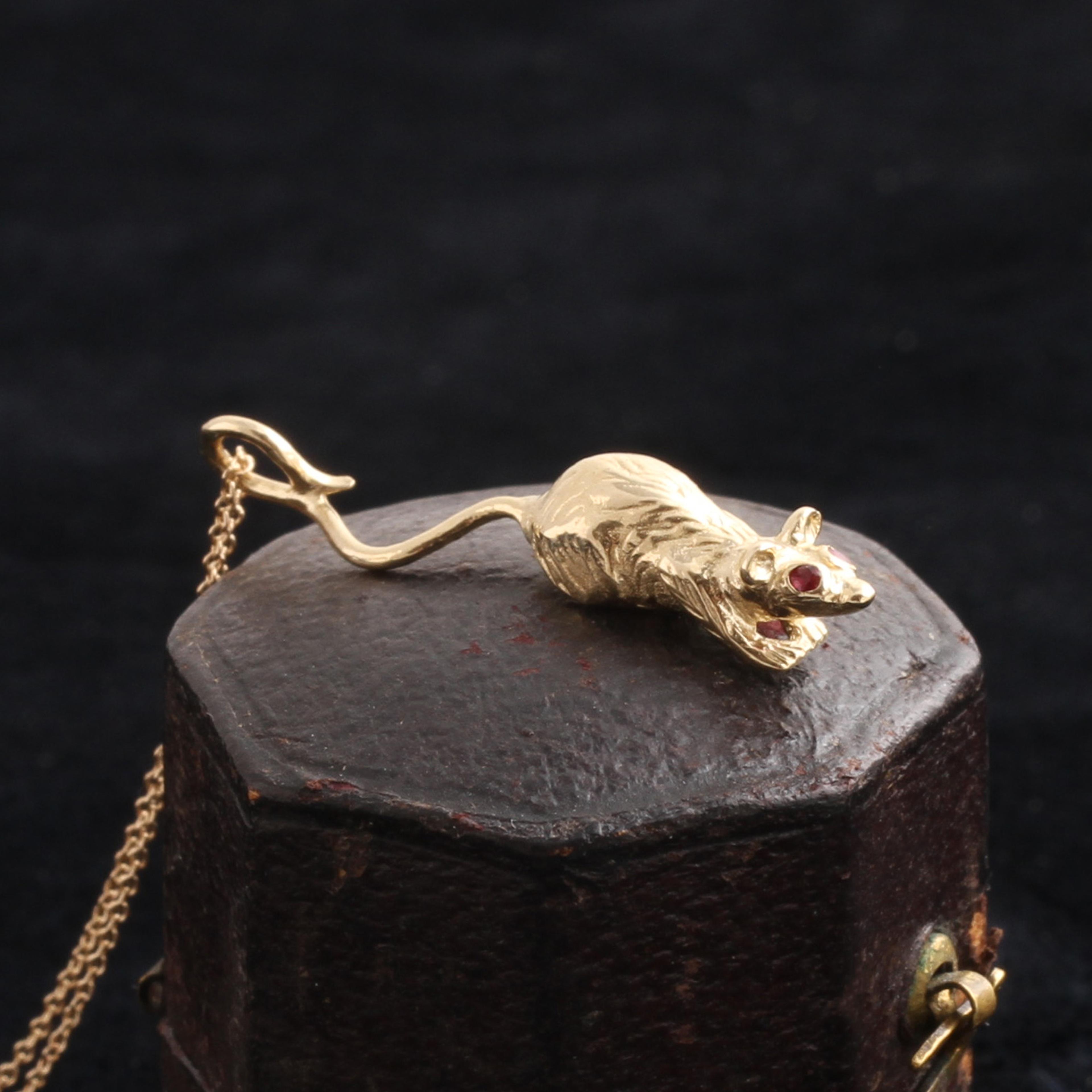Detail of Ruby-Eyed Rat Necklace