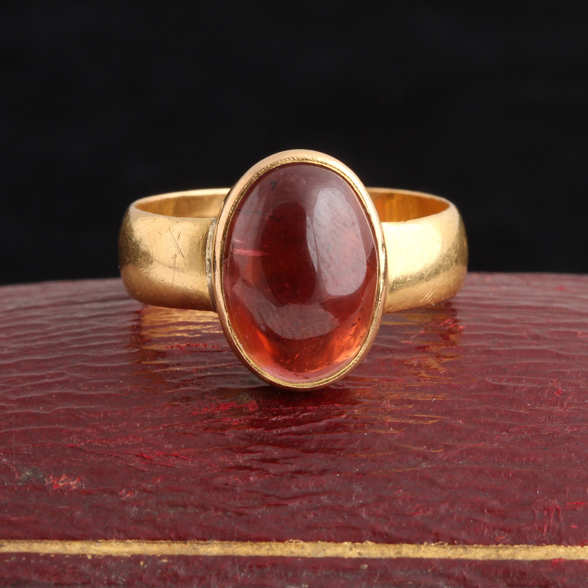 Edwardian 22k Gold Garnet Ring
