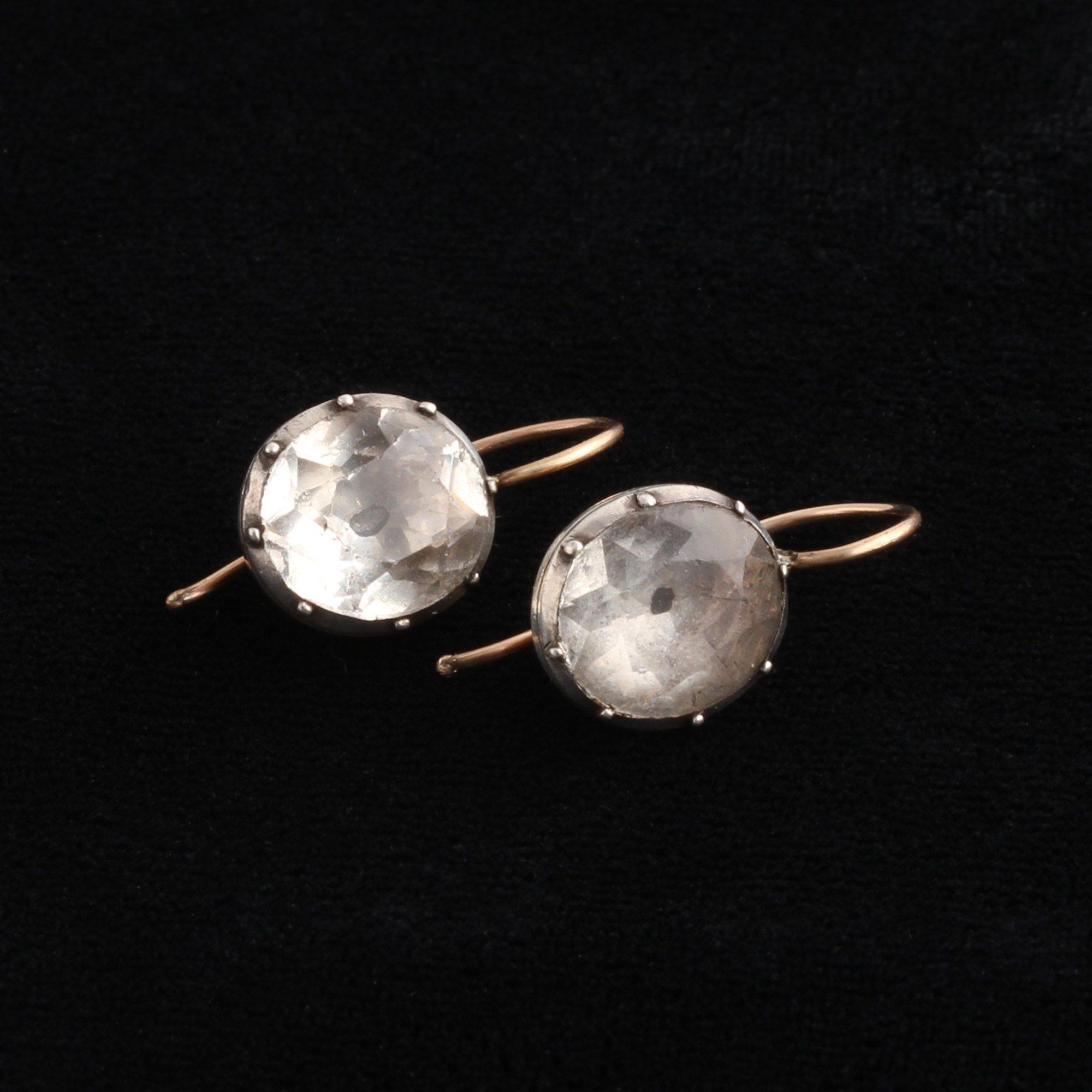 Georgian Black Dot Paste Earrings