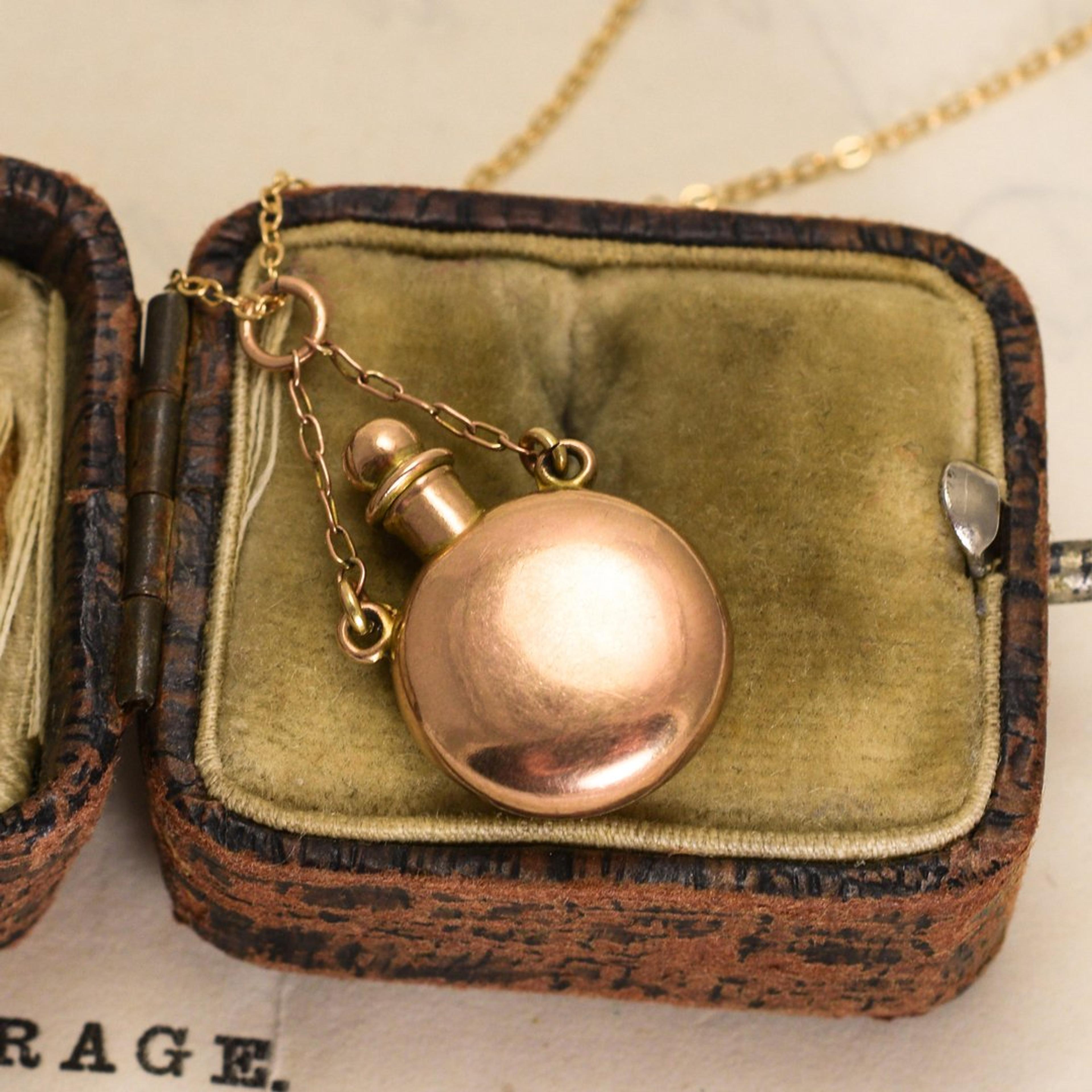 Detail of Victorian Gold Scent Bottle Necklace