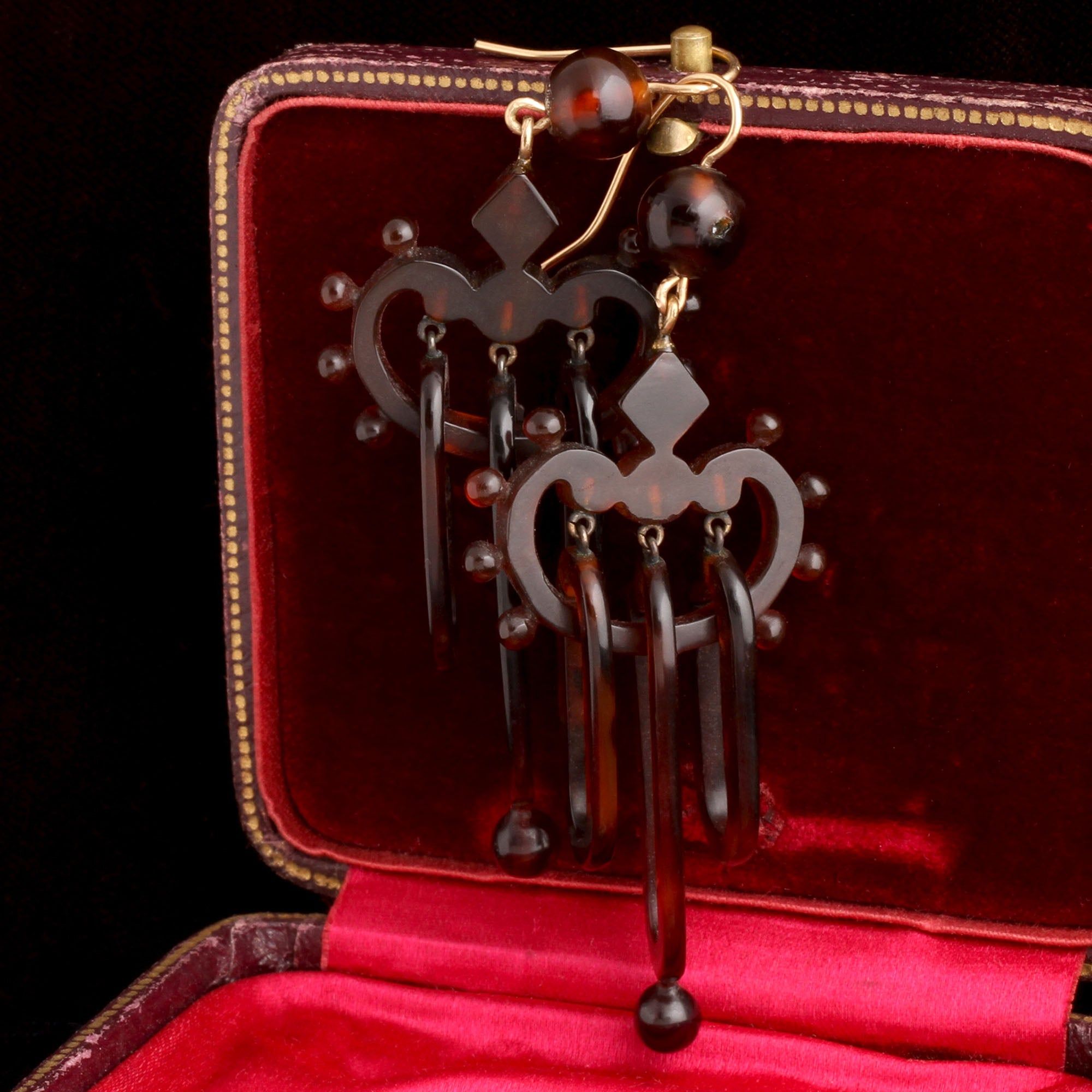 Victorian Tortoiseshell Drop Earrings