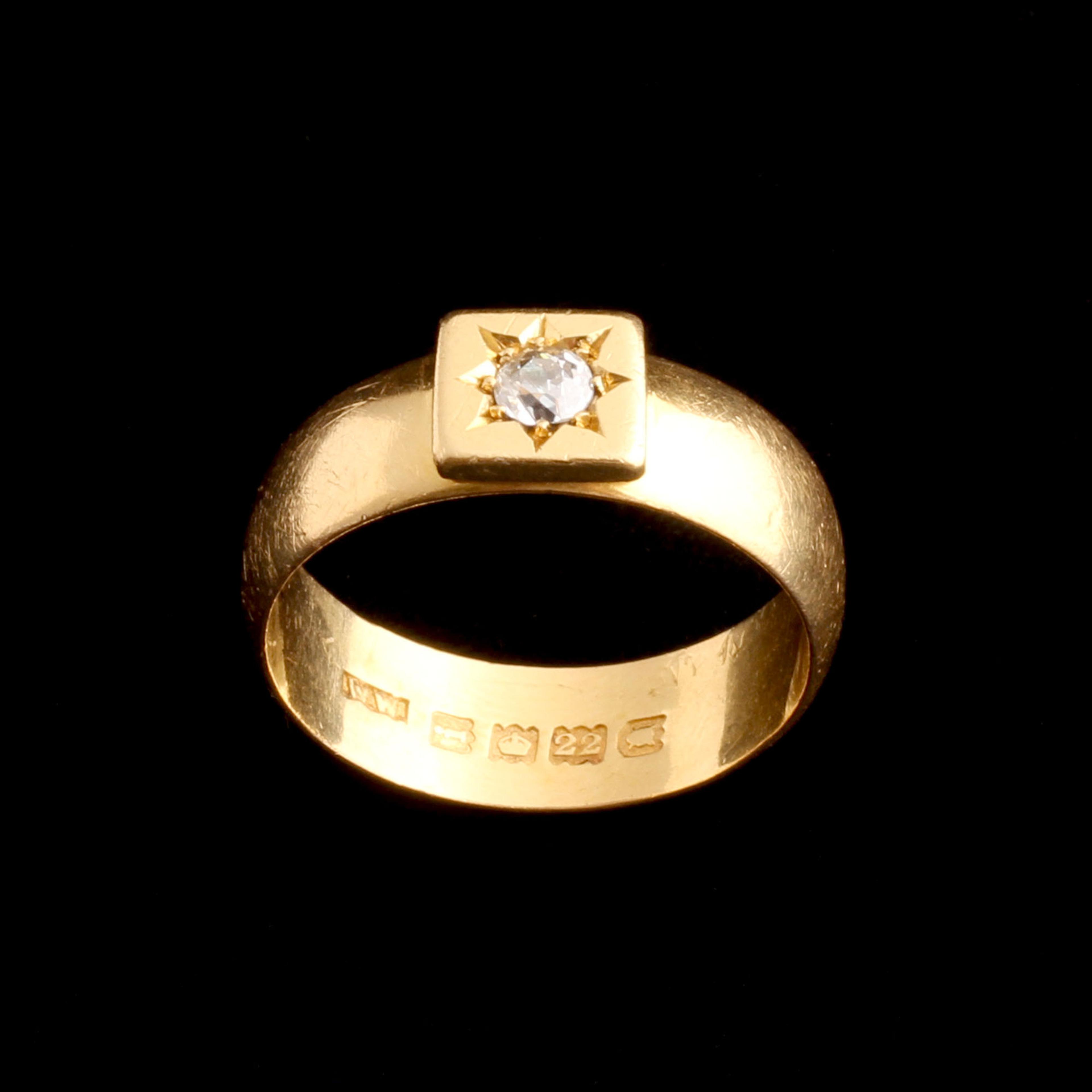 Detail of Edwardian Star-Set Diamond Ring