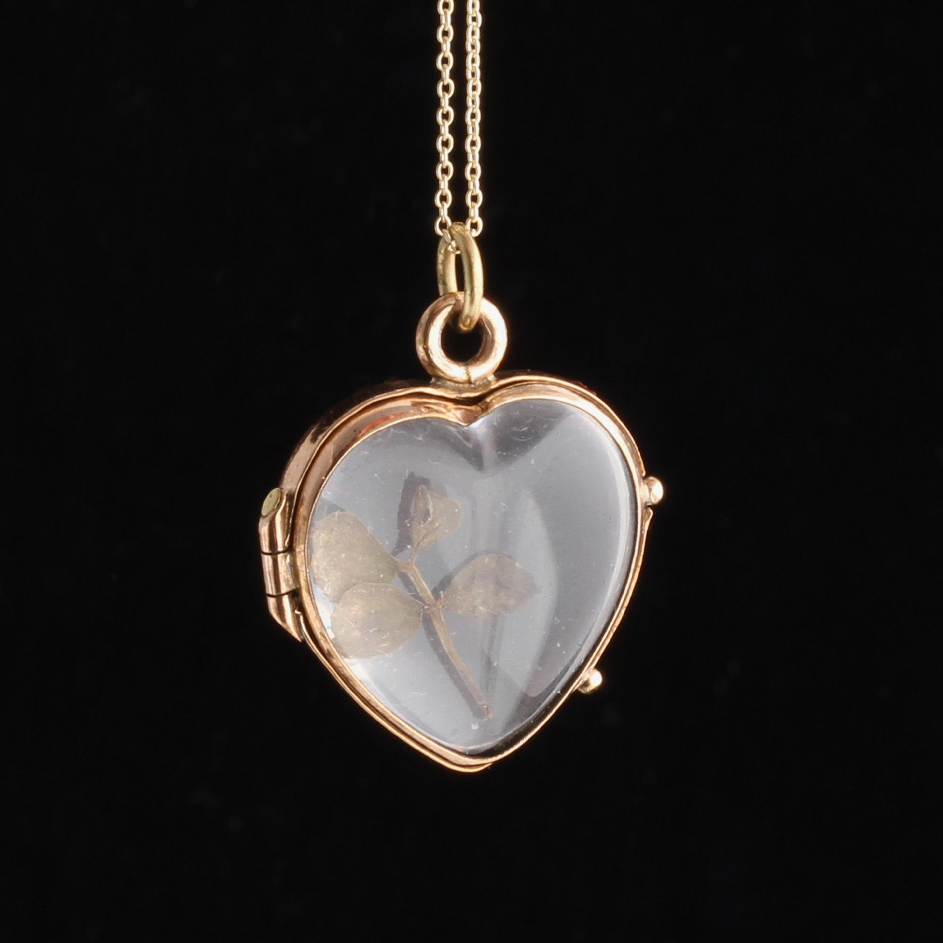 Detail of Victorian Heart-Shaped Ball Locket