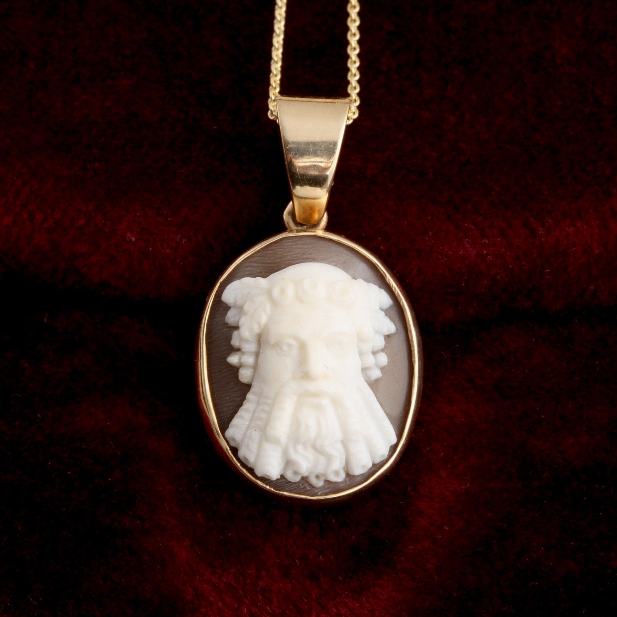 Victorian Zeus Cameo Necklace