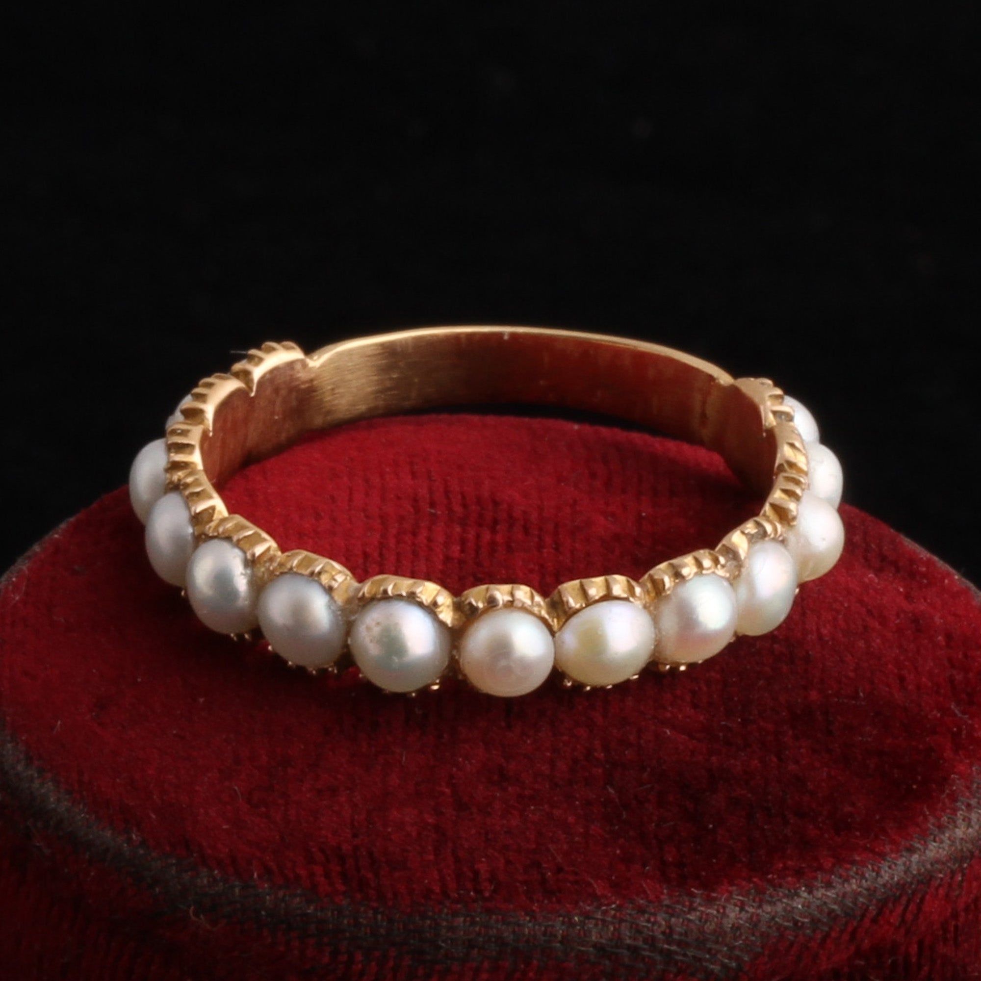 Georgian Nearly Eternity Pearl Ring