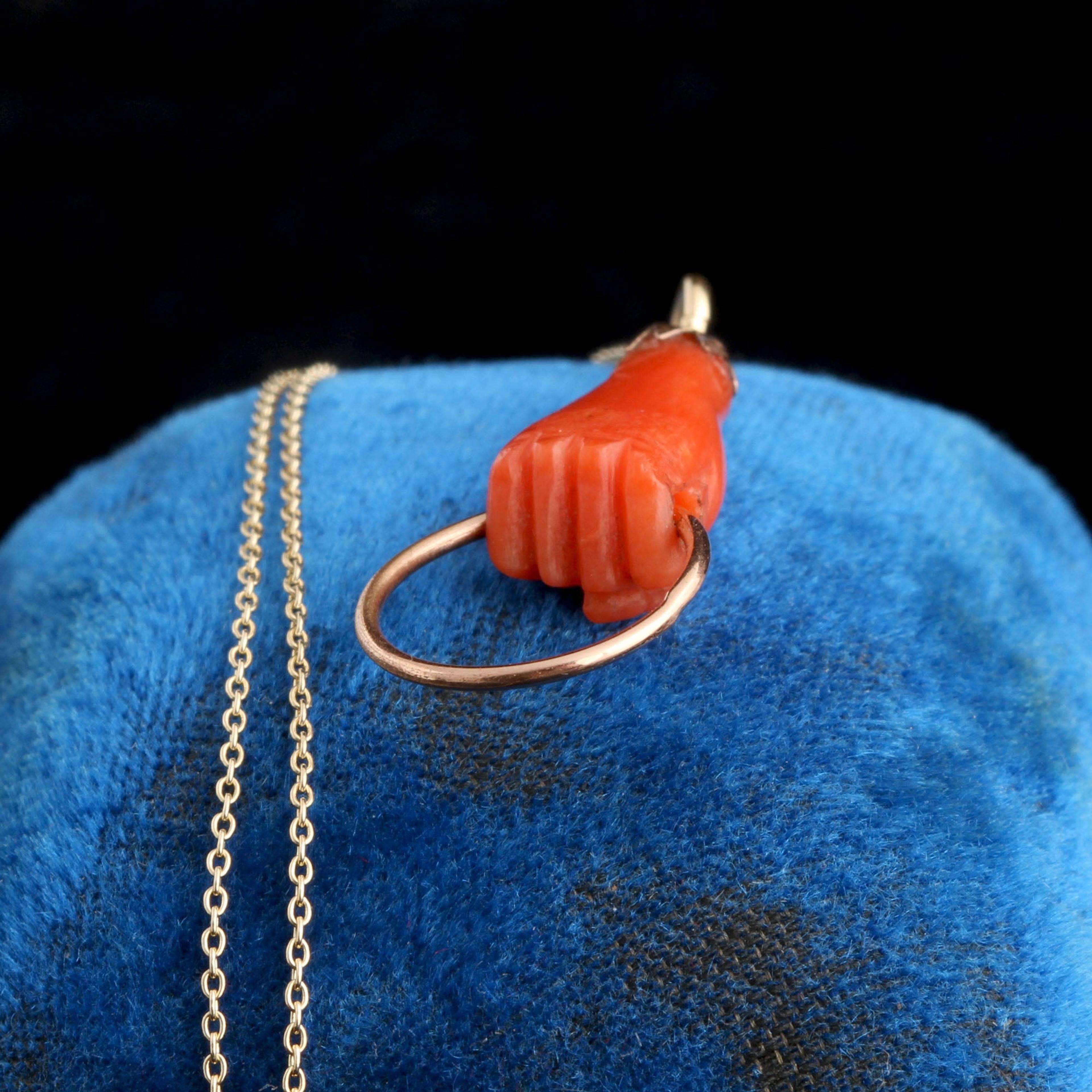 Grand Tour Coral Fist Necklace