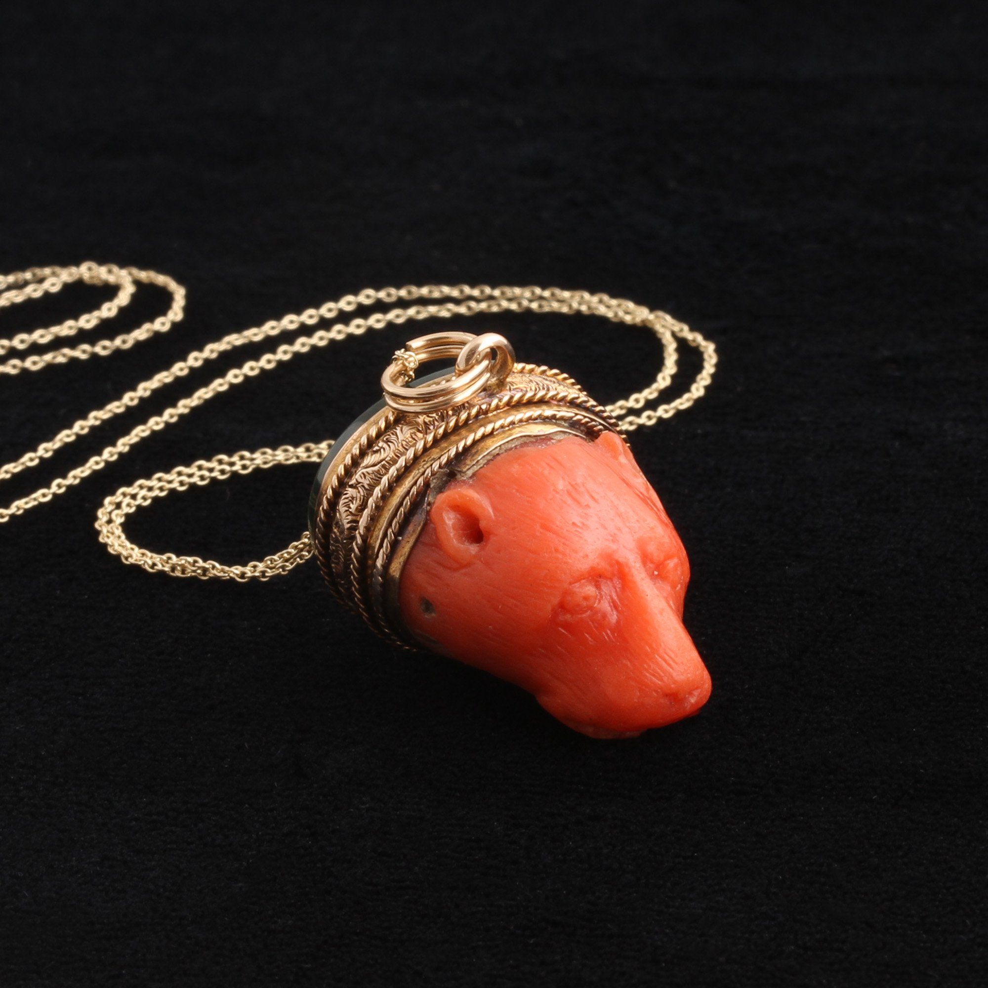 Victorian Cougar Fob Necklace