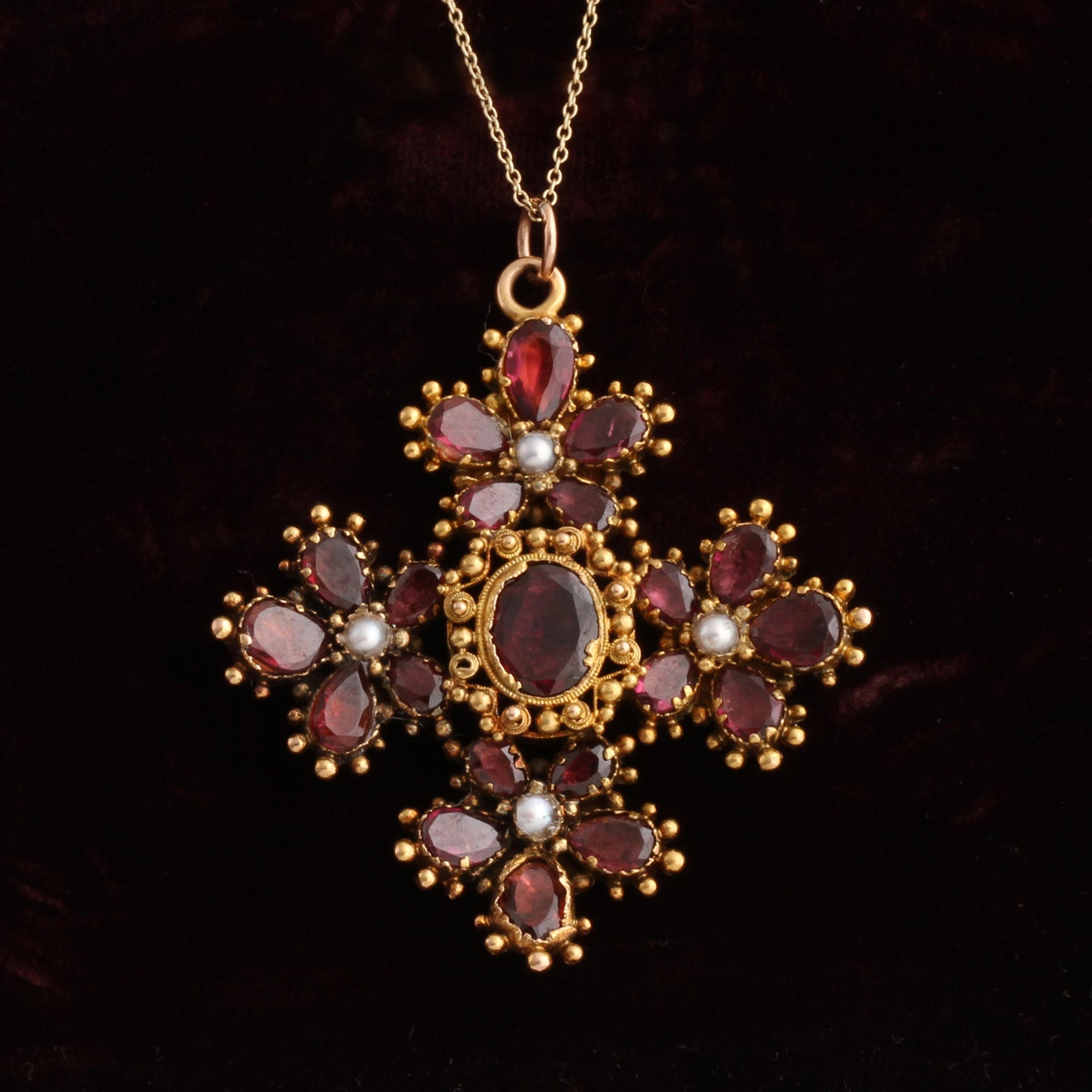 Georgian Cruciform Pansy Pendant