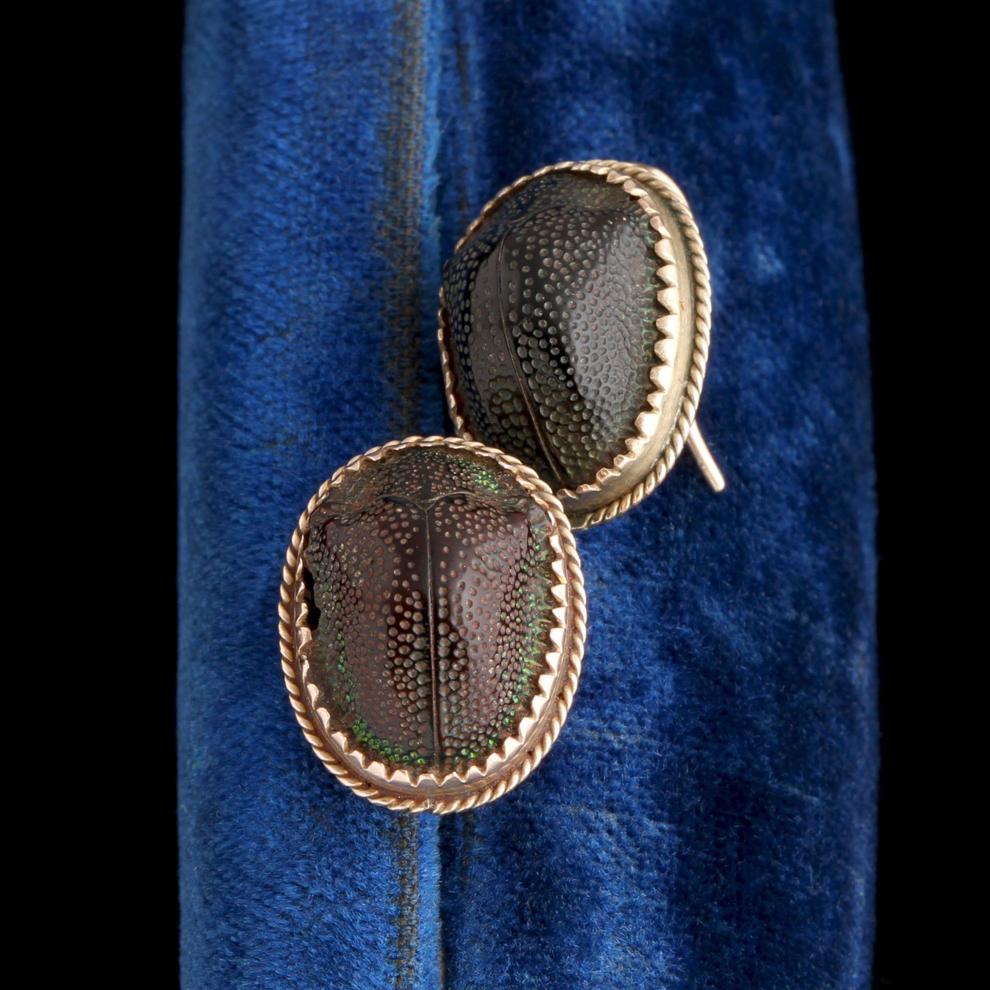 Victorian Scarab Beetle Earrings