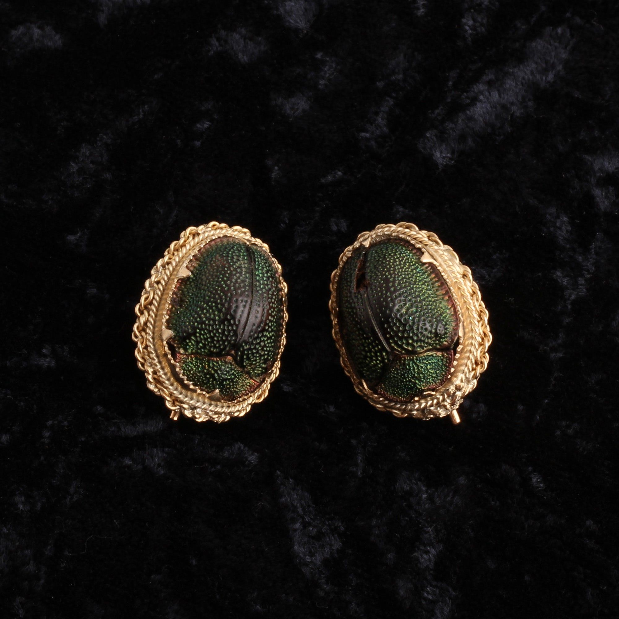 Victorian Scarab Beetle Earrings