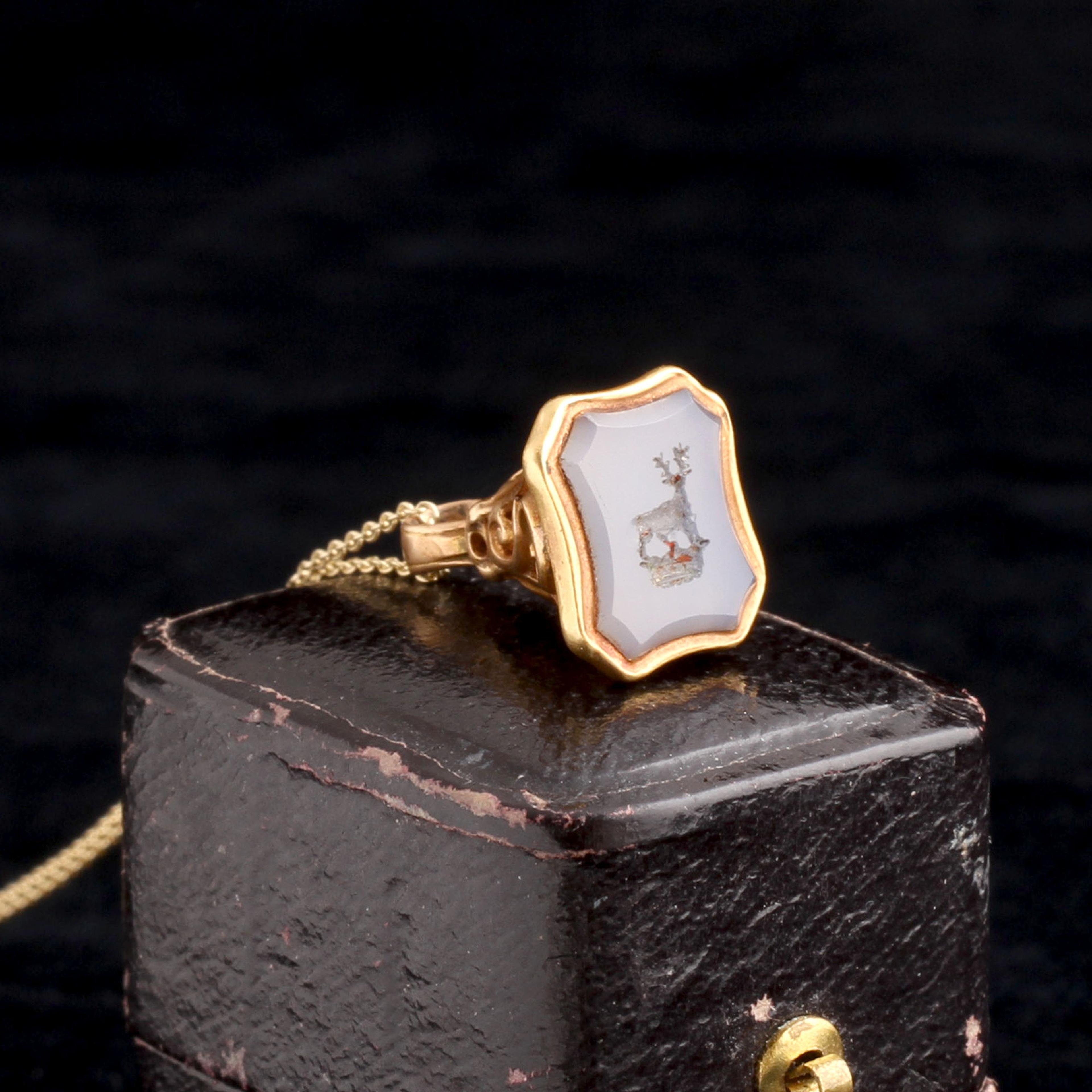 Georgian Agate Stag Wax Seal Fob