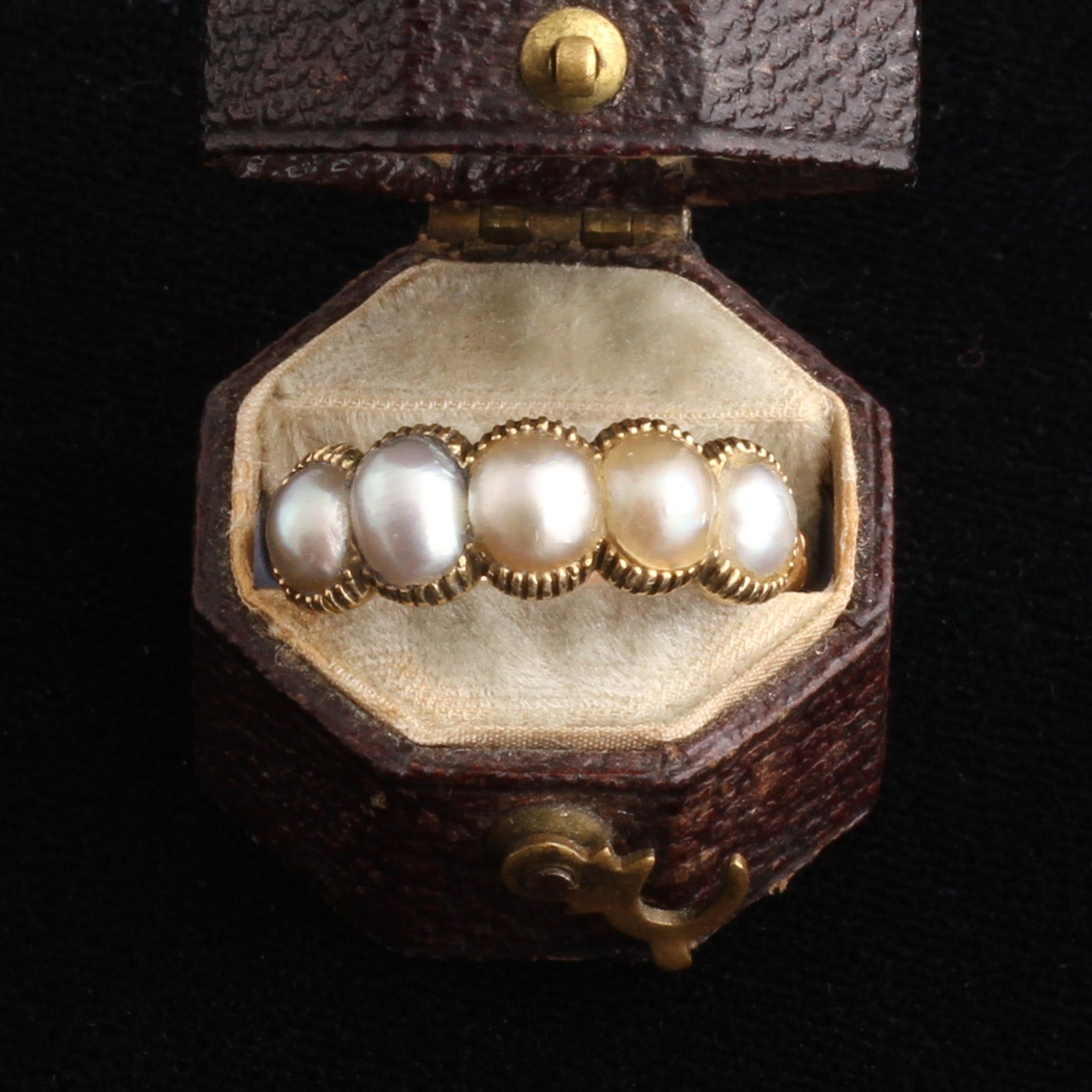Georgian Pearl Quintet Ring