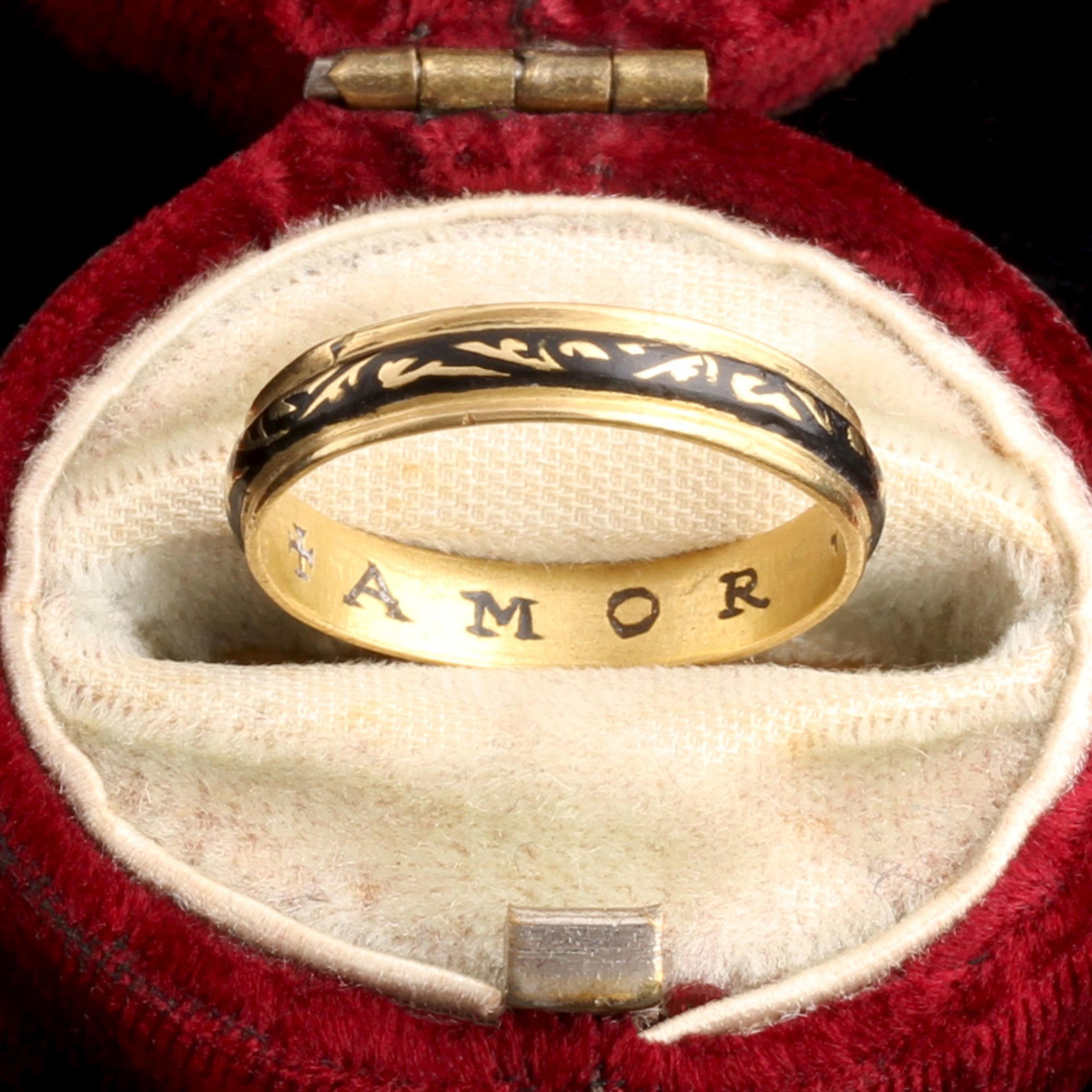 Post Medieval Amor Vincit Posy Ring