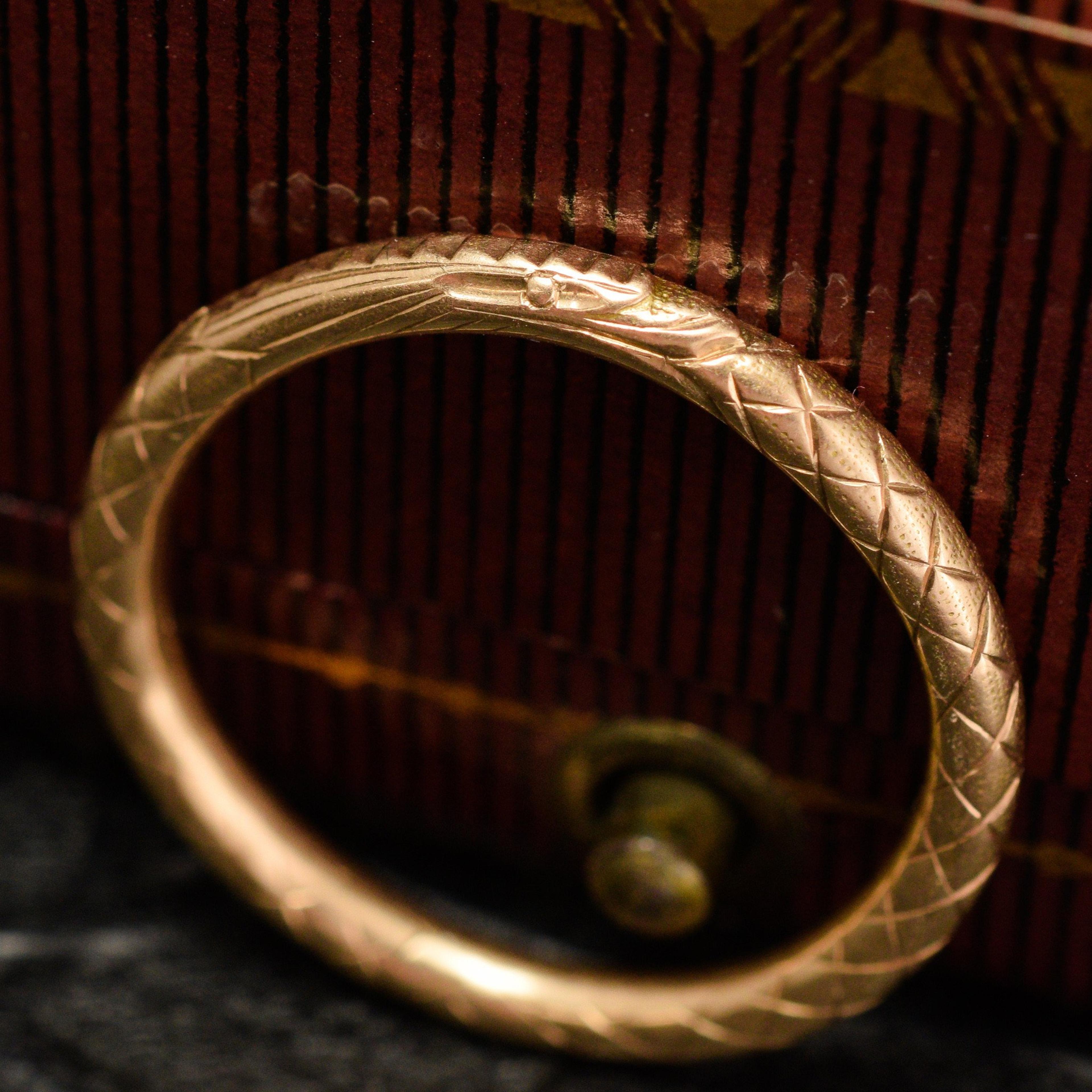 Detail of Victorian Ouroboros Split Ring