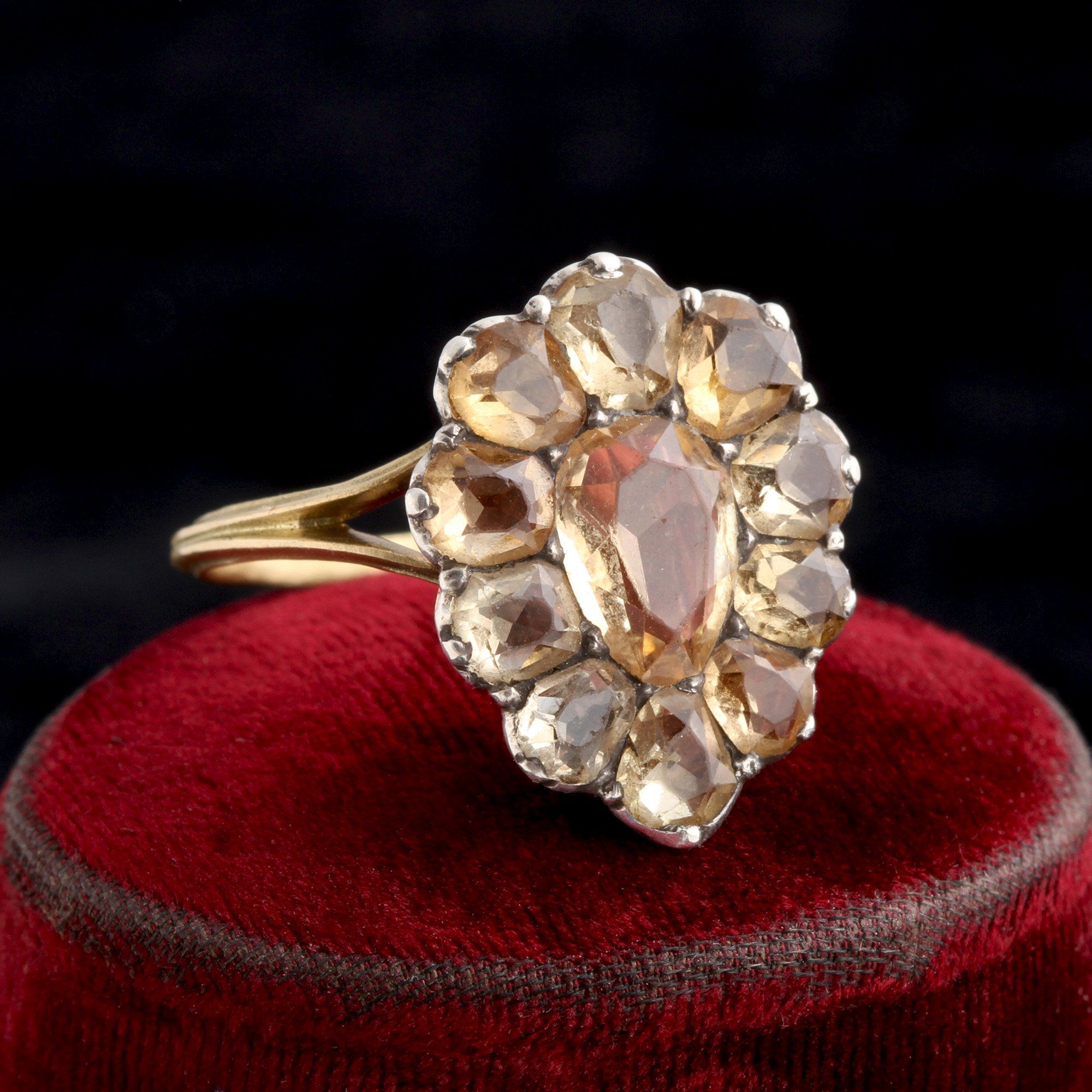 Early 19th Century Portuguese Topaz Cluster Ring