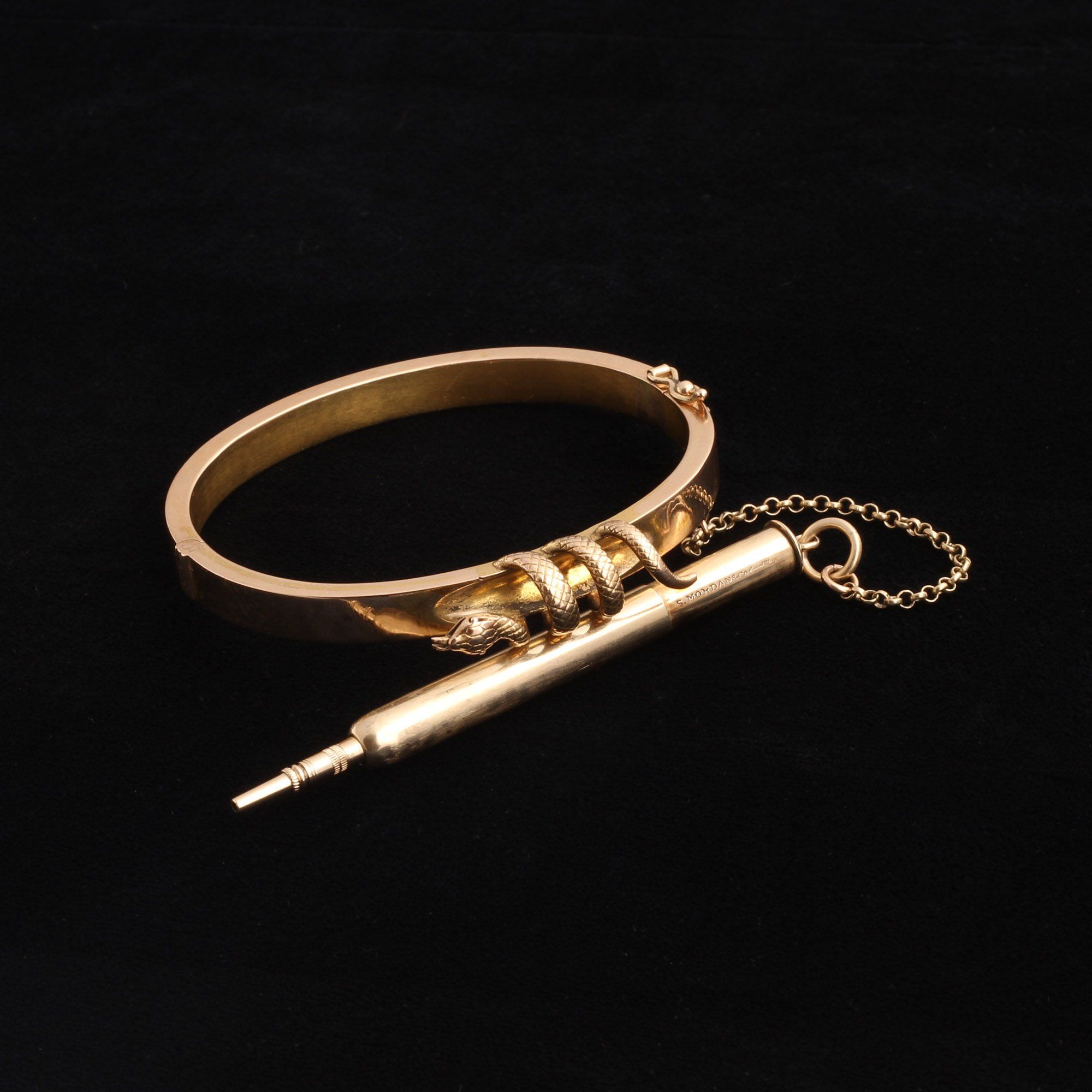 Victorian Snake Bracelet with Telescoping Pencil