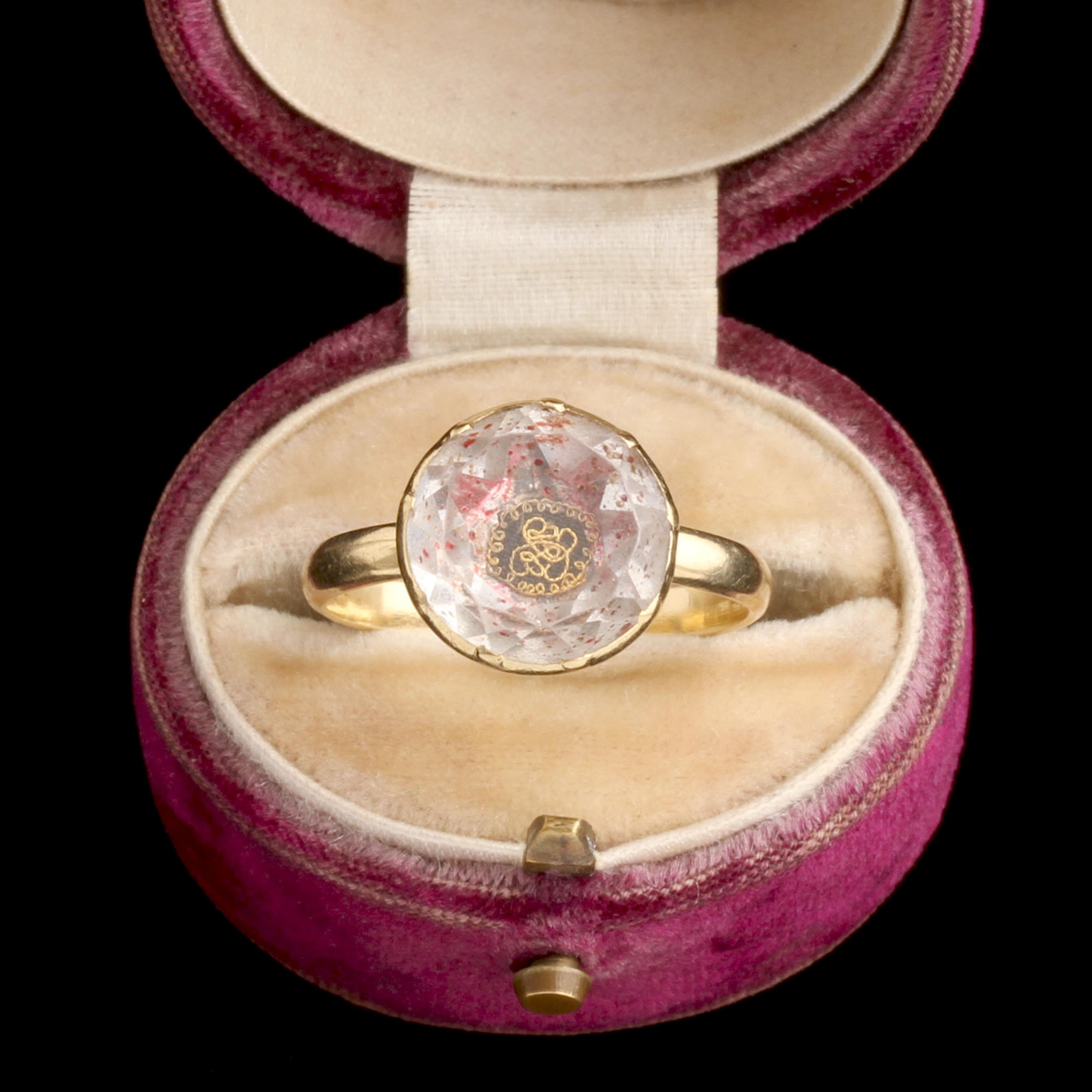Stuart Crystal Pink Foil & Cipher Ring