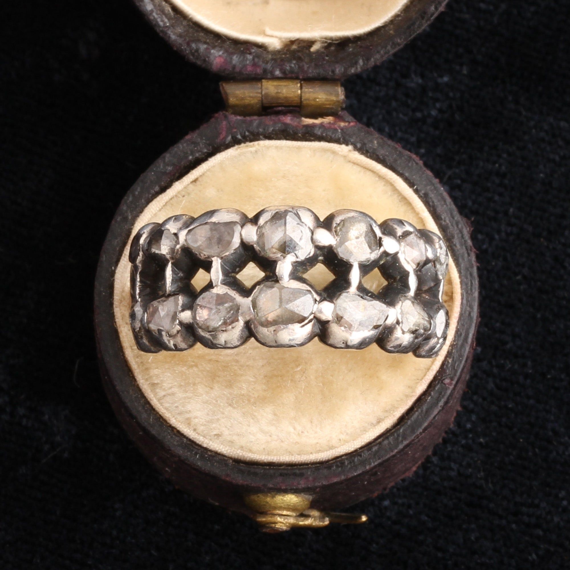 Georgian Rose Cut Diamond Double Row Ring
