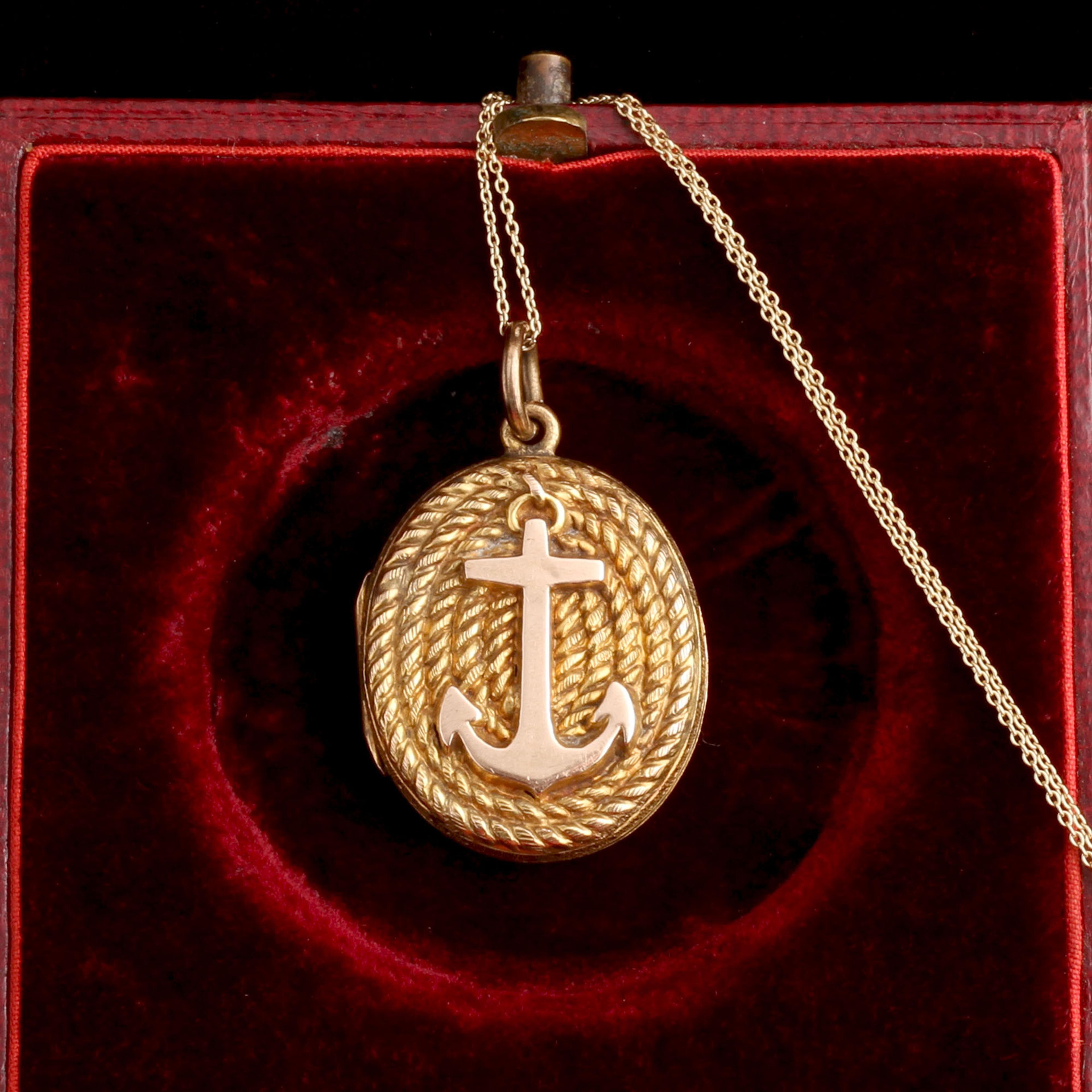 Victorian Anchor & Rope Locket