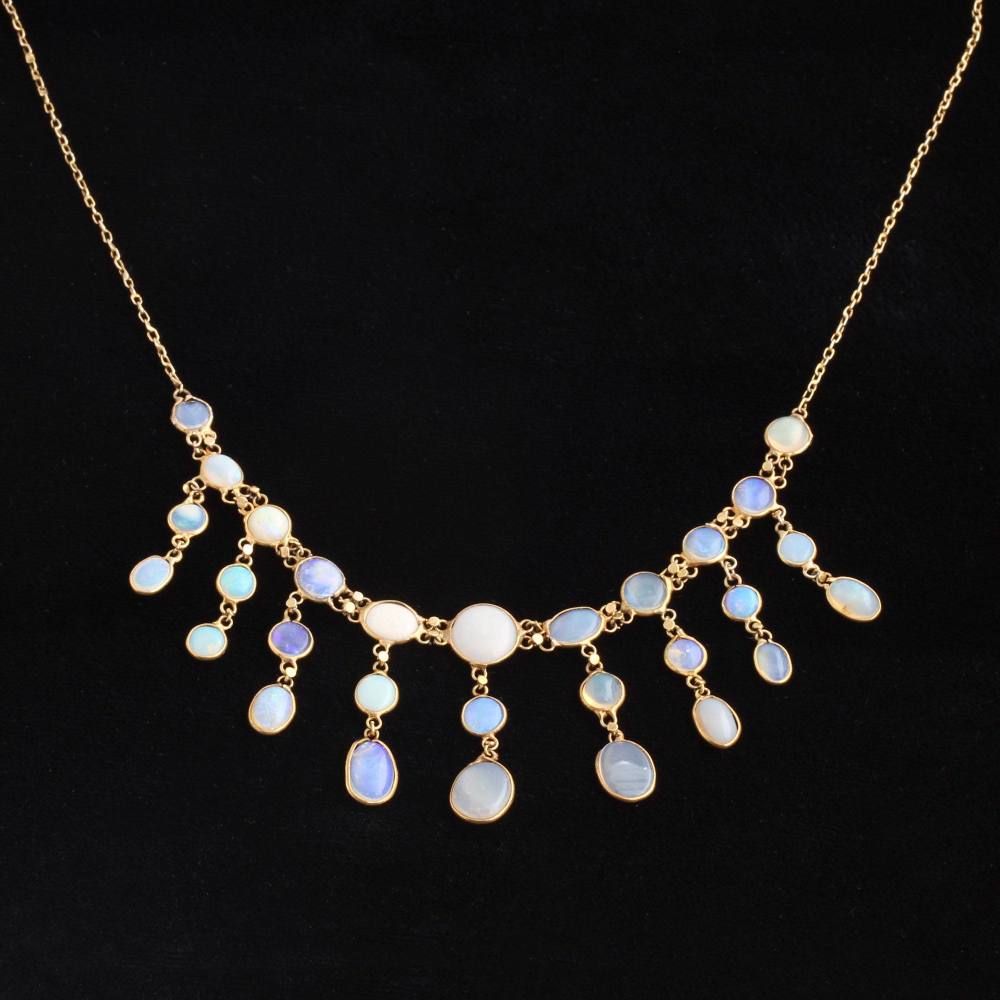 Edwardian Opal Fringe Necklace