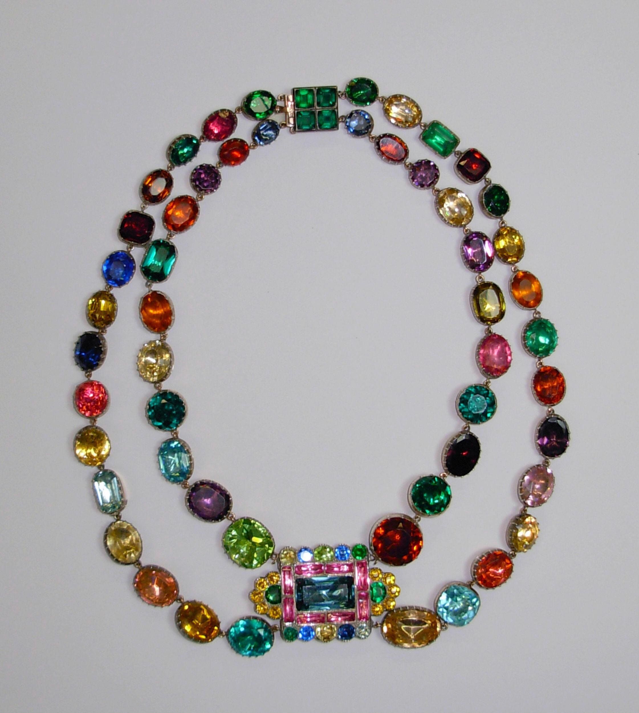 two-tier colored paste necklace, 1800-1850 from the collection of the Victoria and Albert Museum