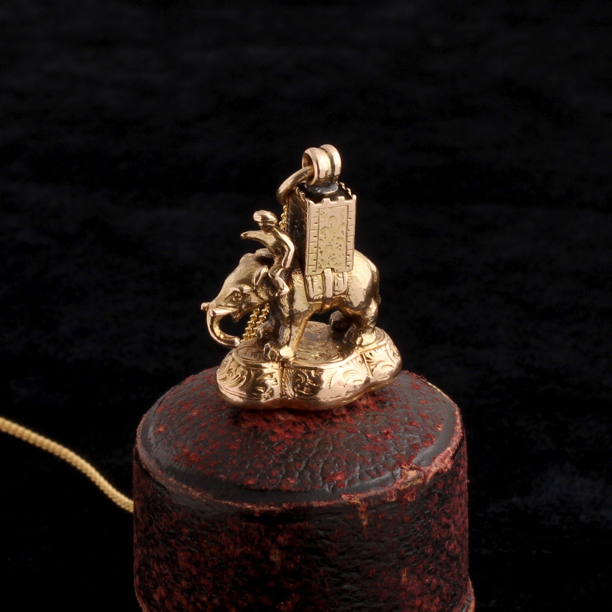 Detail of Victorian Elephant & Rider Wax Seal Fob