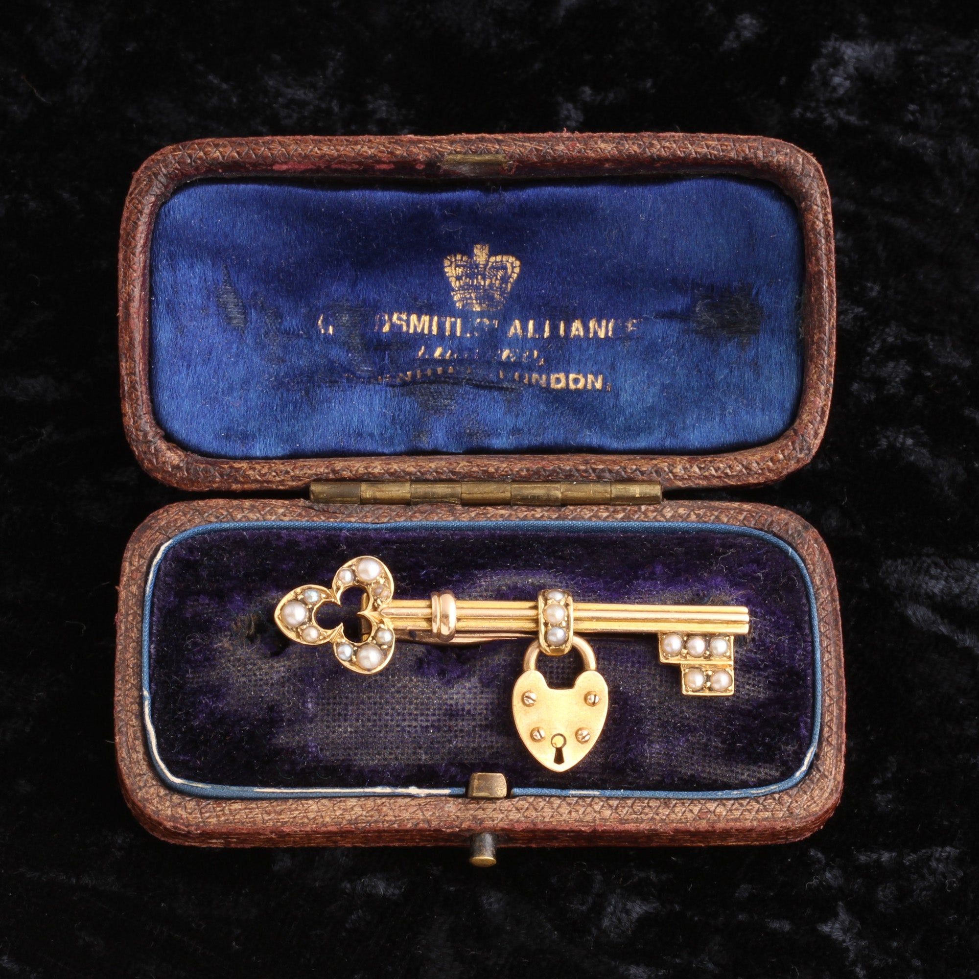 Detail of Victorian Key to My Heart Brooch