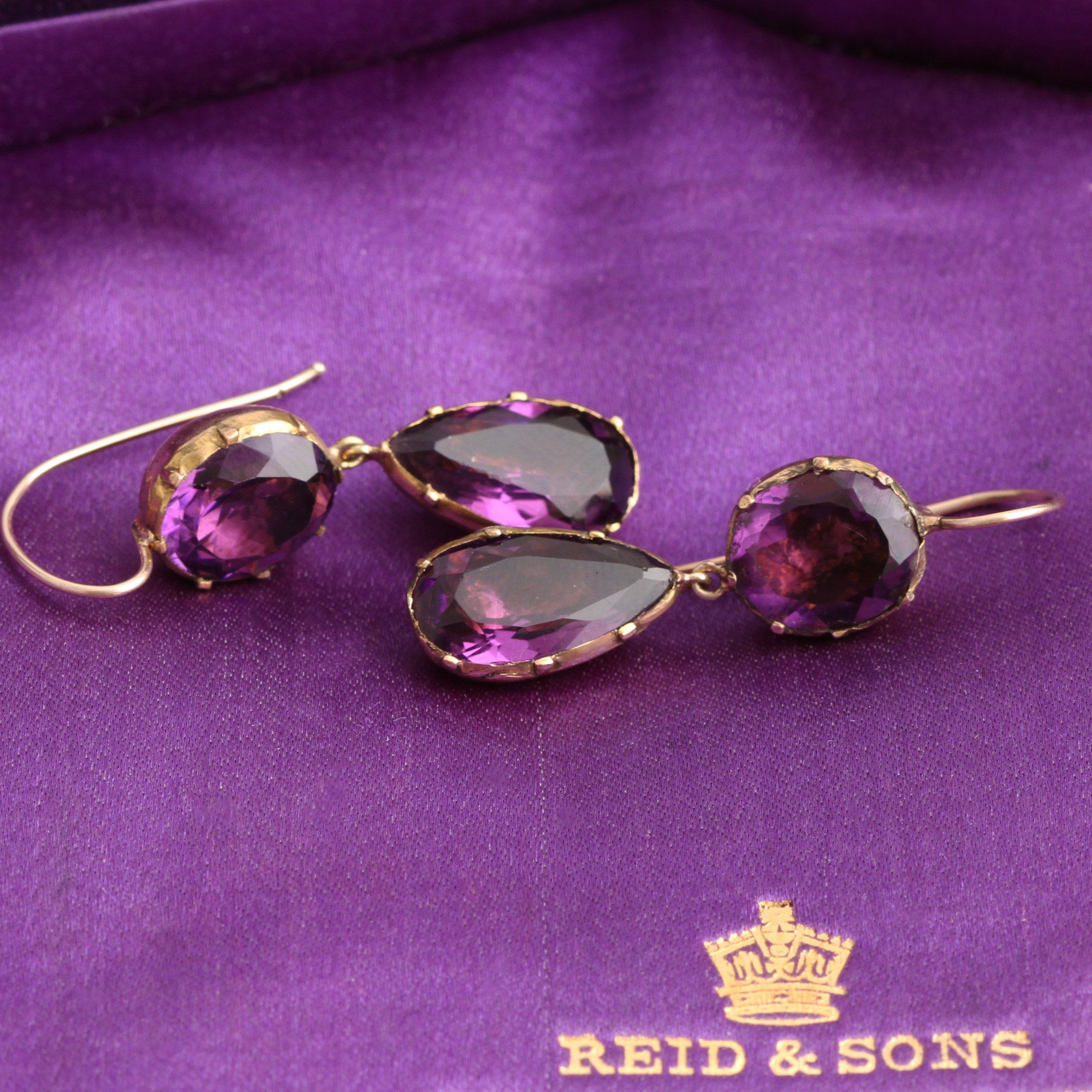 Antique deals amethyst earrings