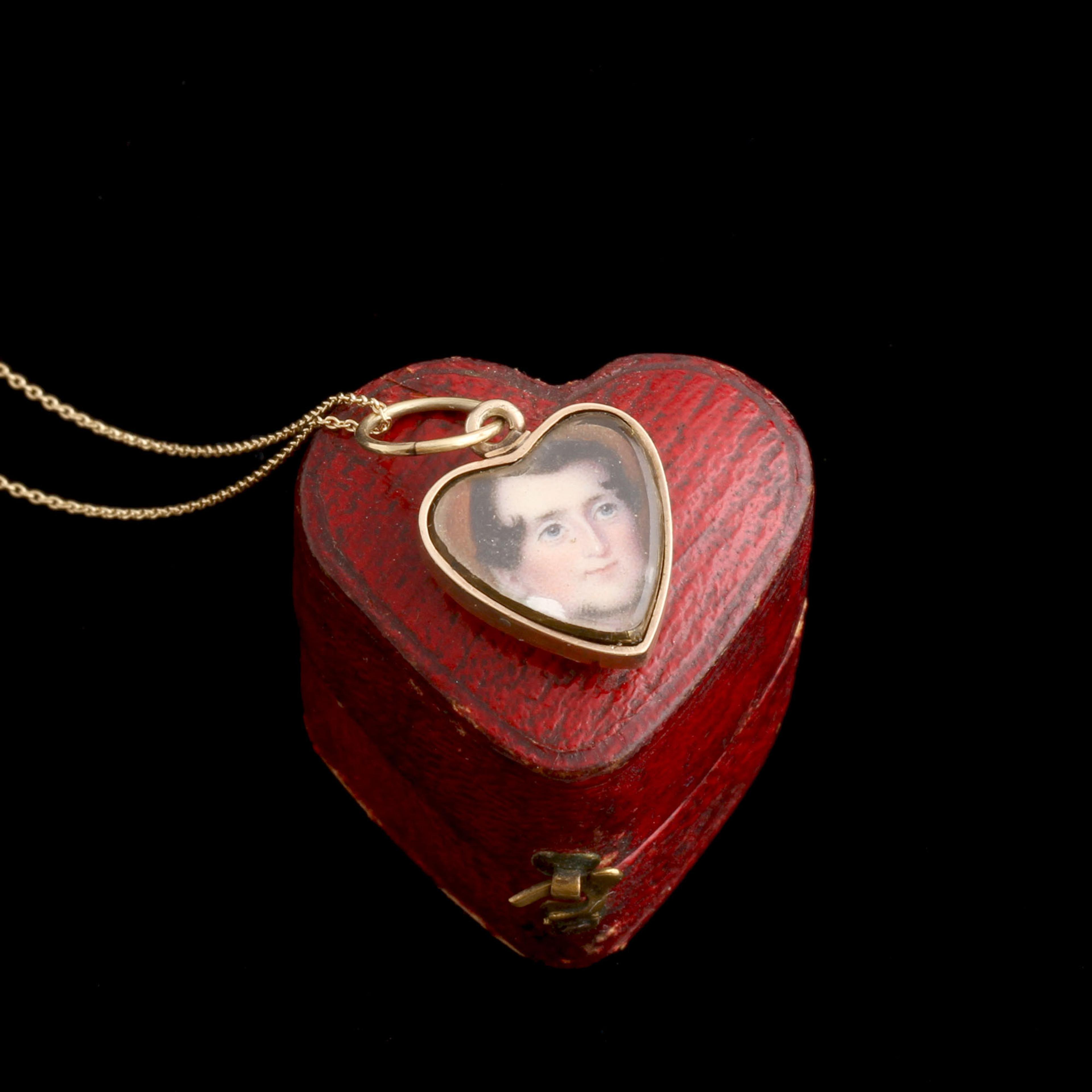 Victorian "Elish to Lizzie" Portrait Miniature Locket