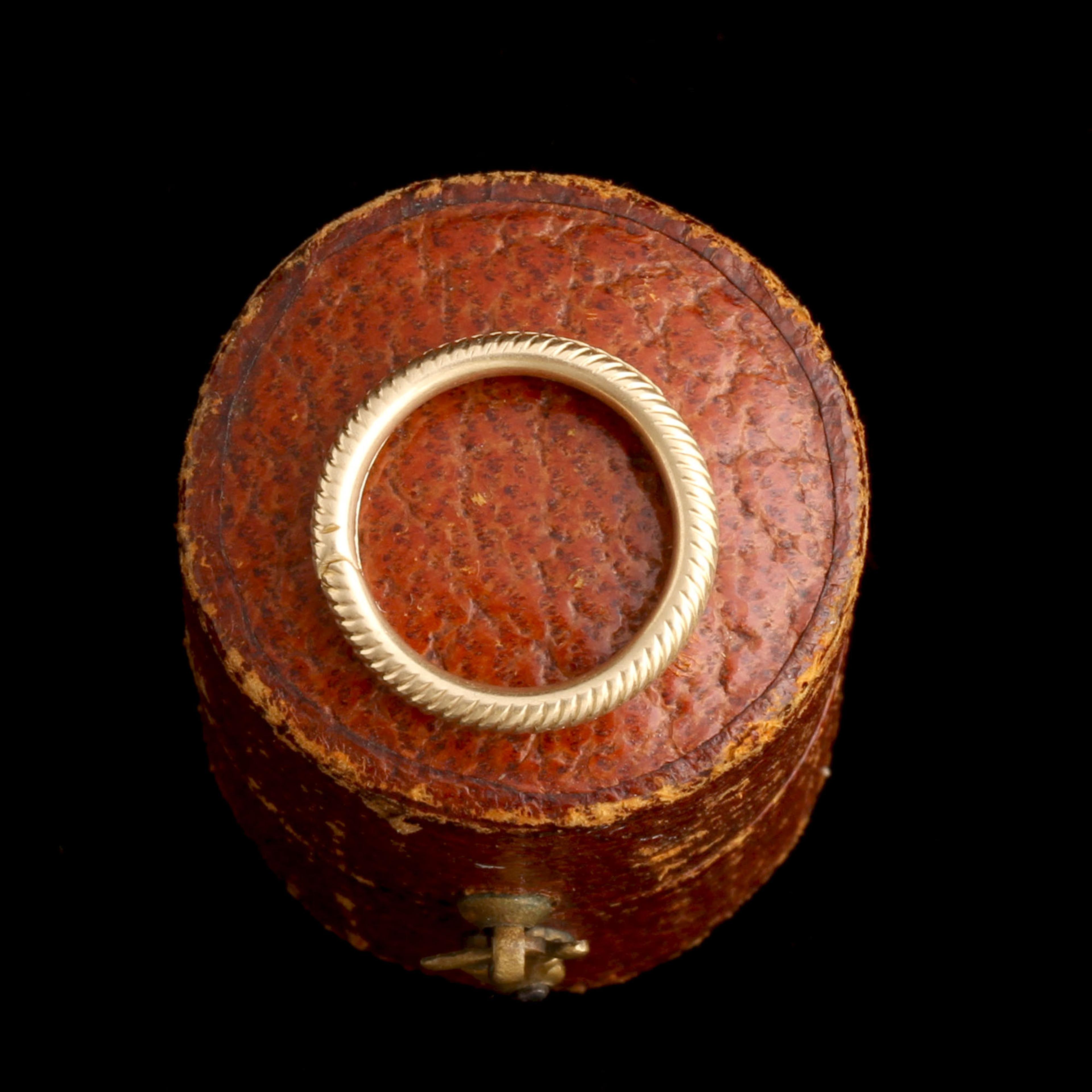 Detail of Victorian Reeded Gold Split Ring