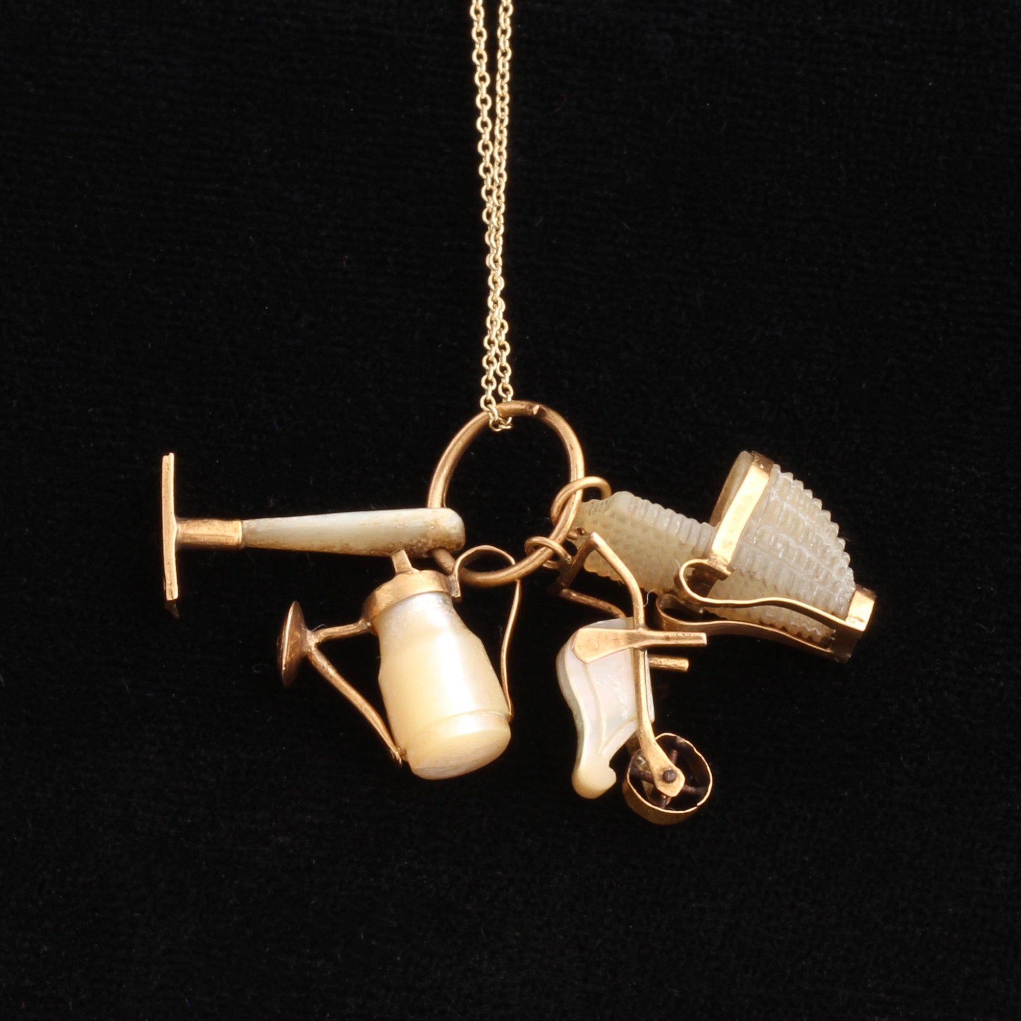 Victorian Mother of Pearl Garden Tool Charms