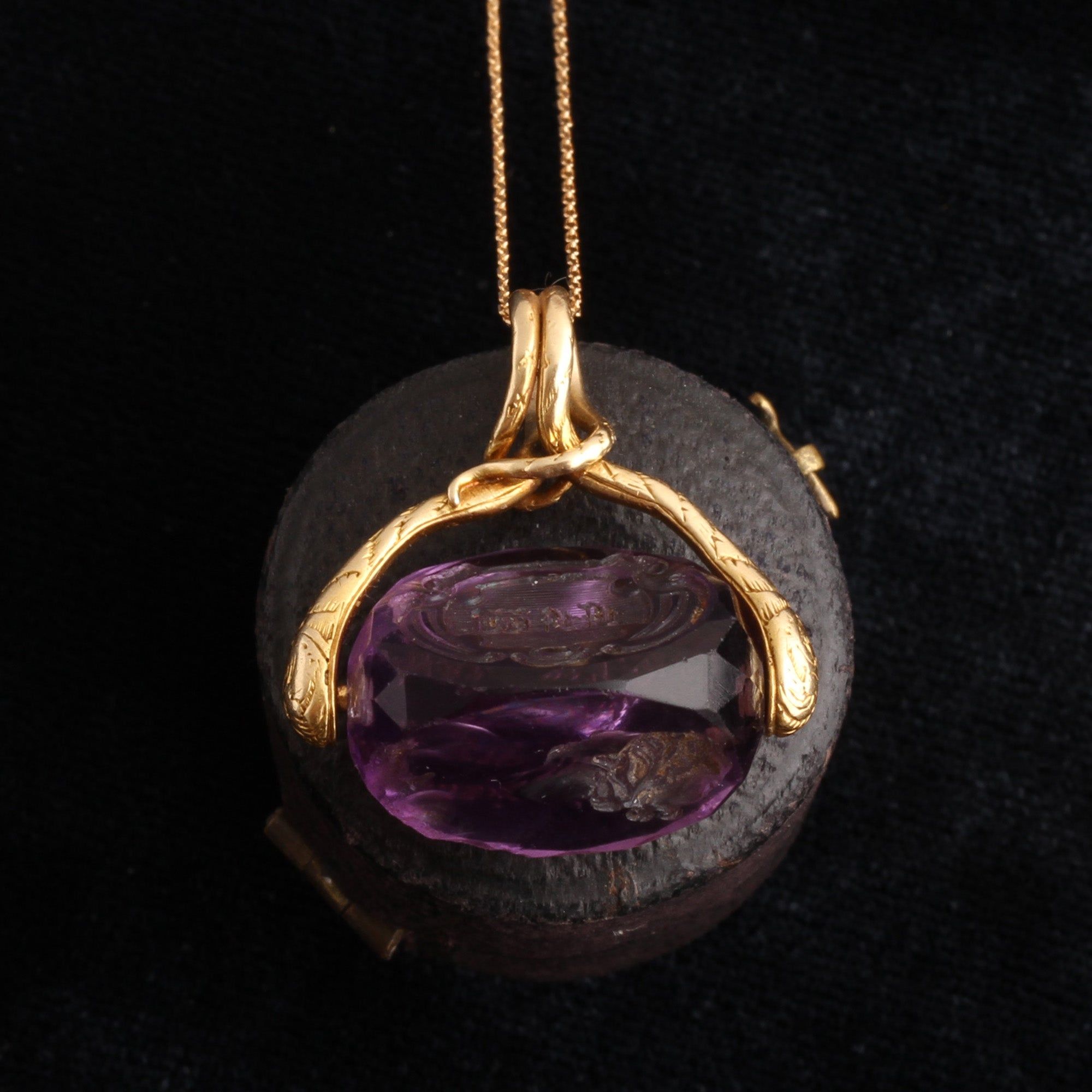 Georgian Snake & Amethyst Spinner Seal Fob